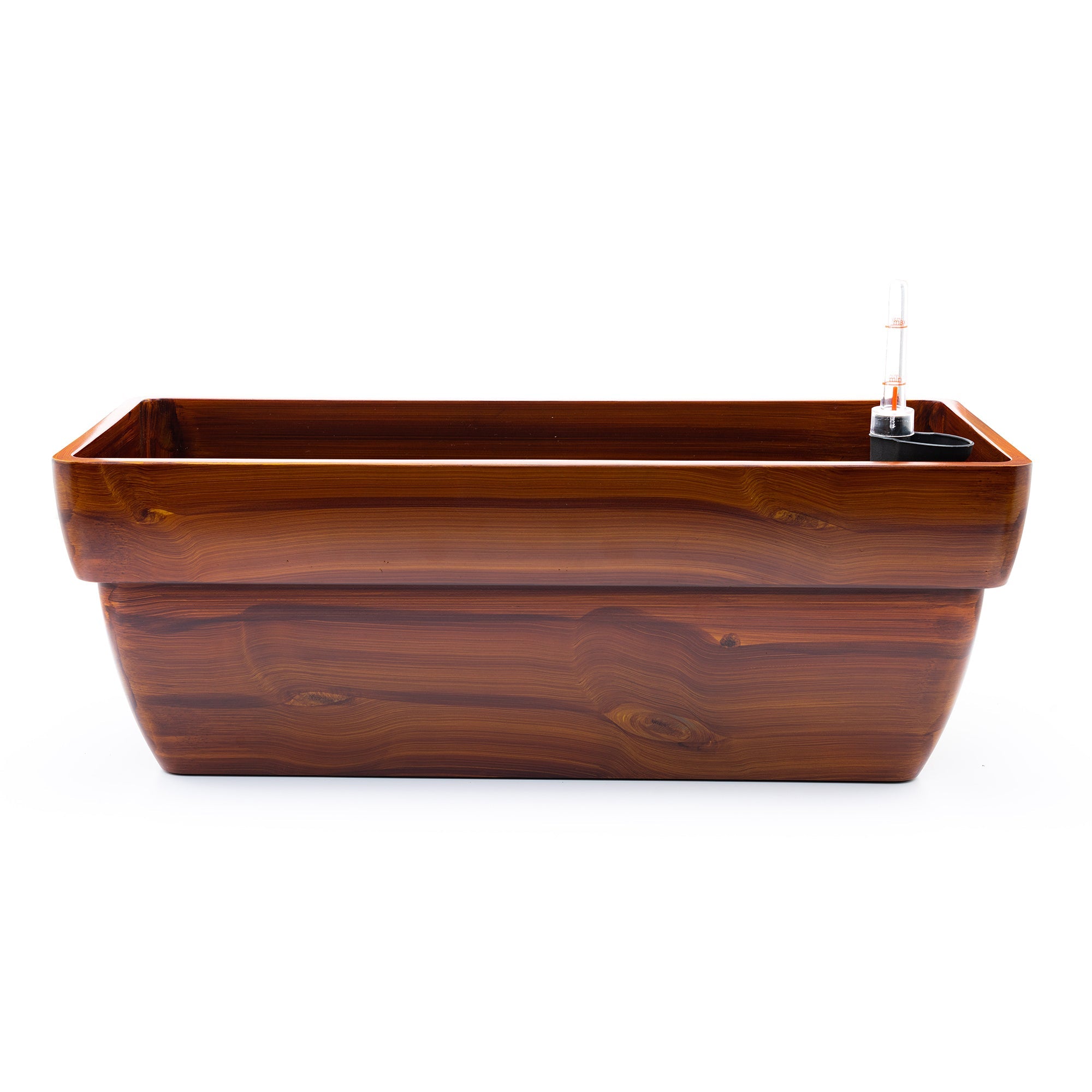 7.8 in. Dark Wood Plastic Rectangle Self - watering Planter Pot - Tuesday Morning - Pots & Planters