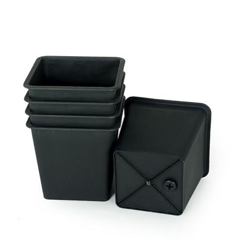 7.9 Square Nursery Plant Pot - Garden Plastic Pots with Drainage (5 - Pack) - Tuesday Morning - Pots & Planters