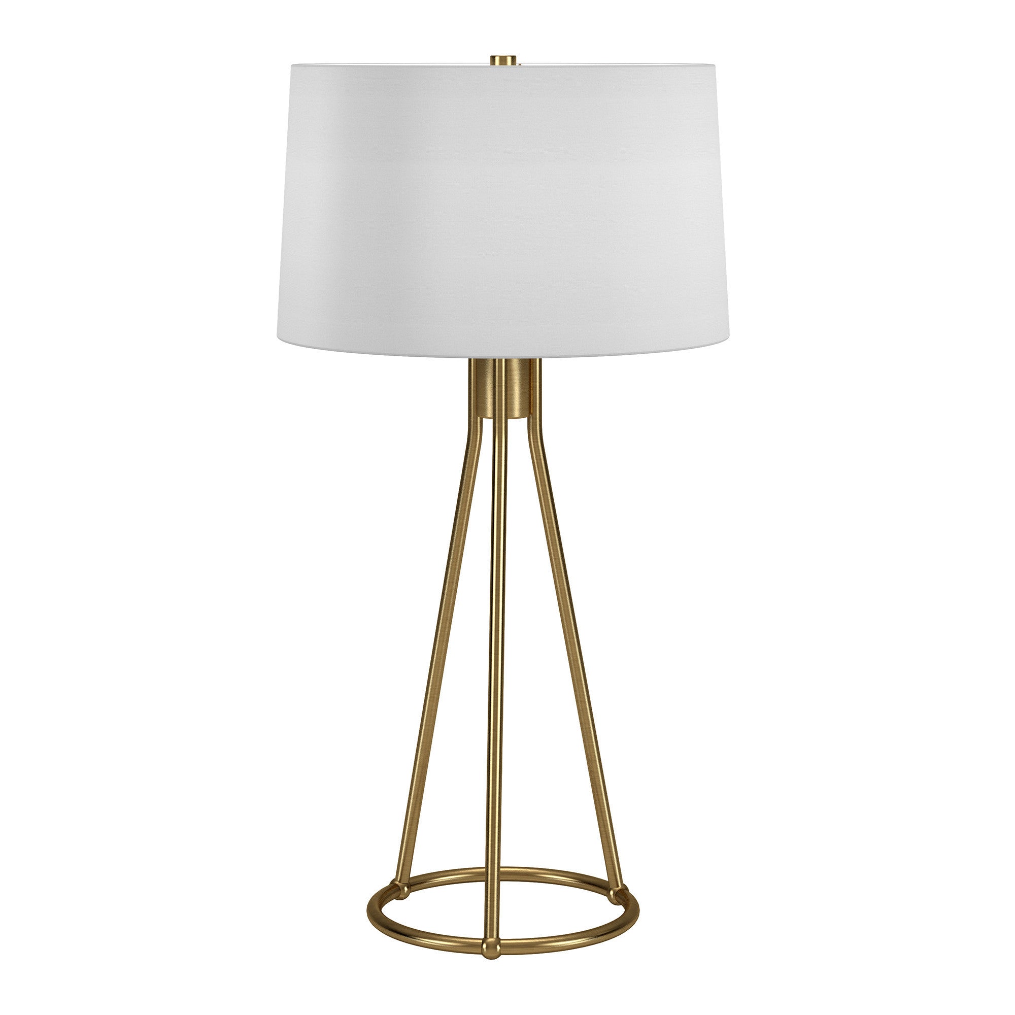 Metal Table Lamp With White Drum Shade