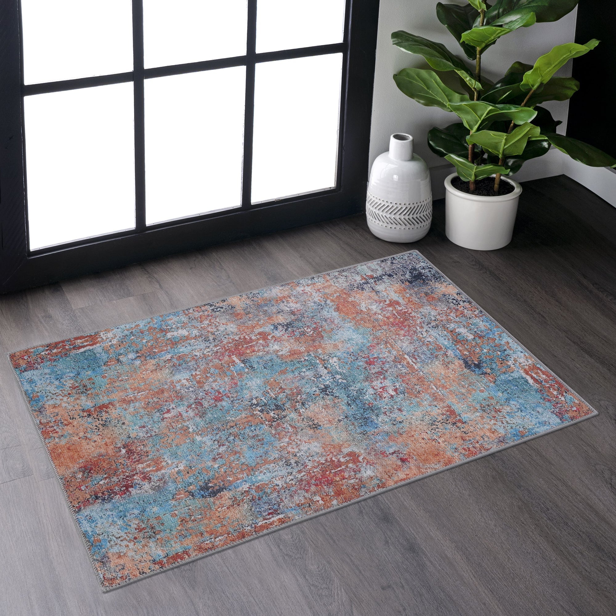 Naar Washable Area Rugs, Low-Pile, Non-Slip, Non-Shedding, Foldable, Kid & Pet Friendly