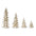 Gold Flocked Pine Tree Decor (Set of 4)