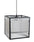 Iron Metal Hanging Lamp with Ribbed Acrylic 12"SQ