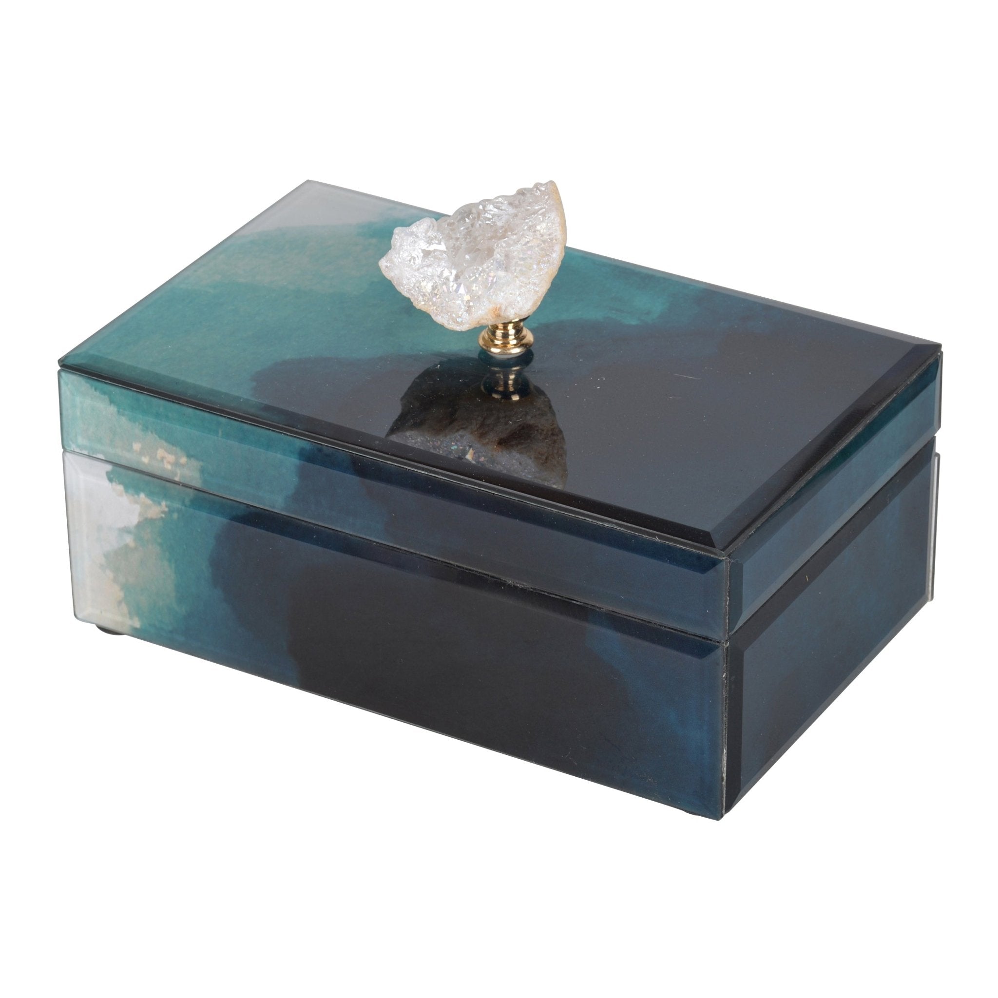 8.5 x 5 x 5 Bethany Aqua Jewelry Box, Stackable Decorative Storage Boxes With Lids - Tuesday Morning - Jewelry Boxes & Organizers