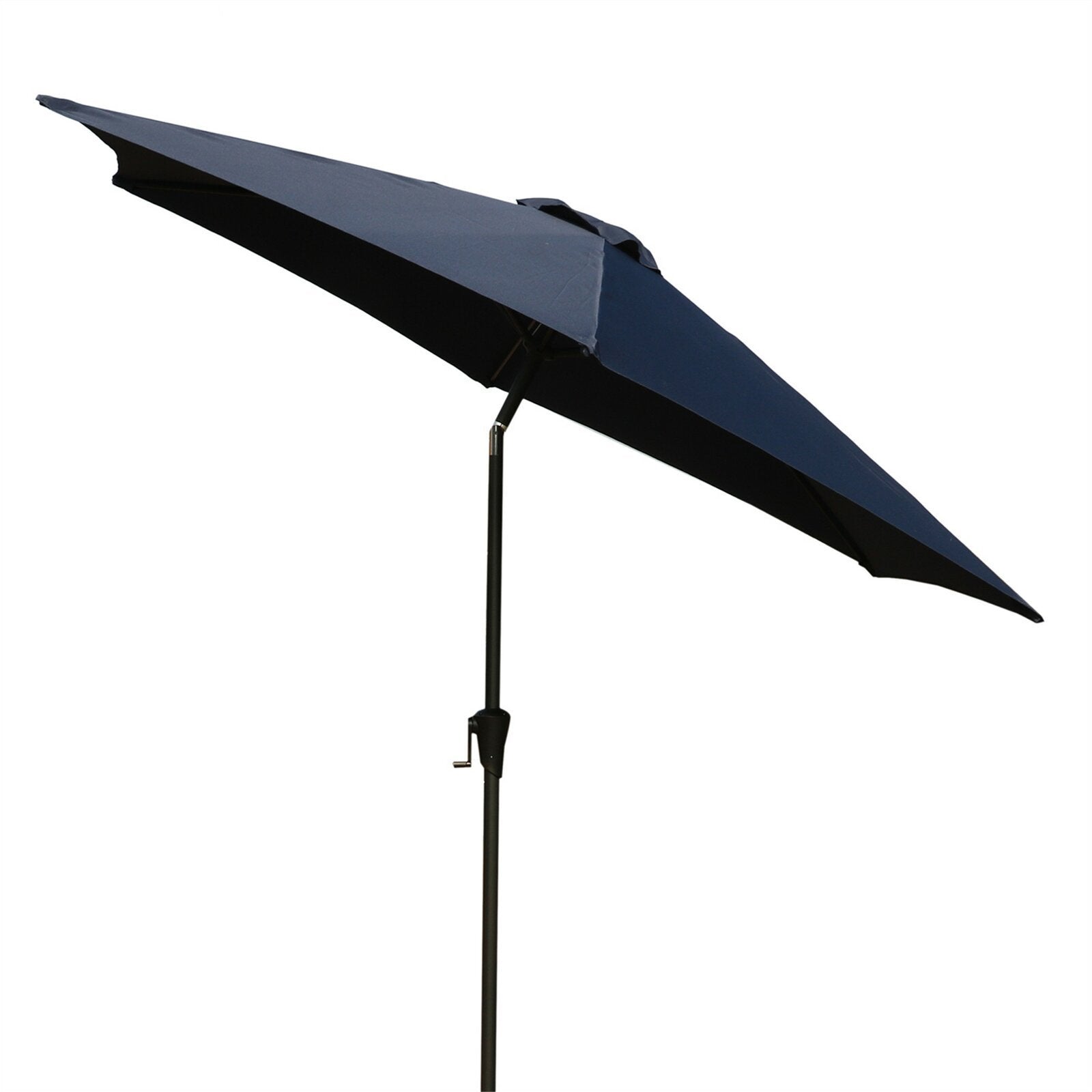 8.8 feet Outdoor Aluminum Patio Umbrella, Patio Umbrella, with 33 pounds Round Resin Umbrella Base, Push Button Tilt and Crank lift, Navy Blue - Tuesday Morning - Patio Umbrellas & Bases