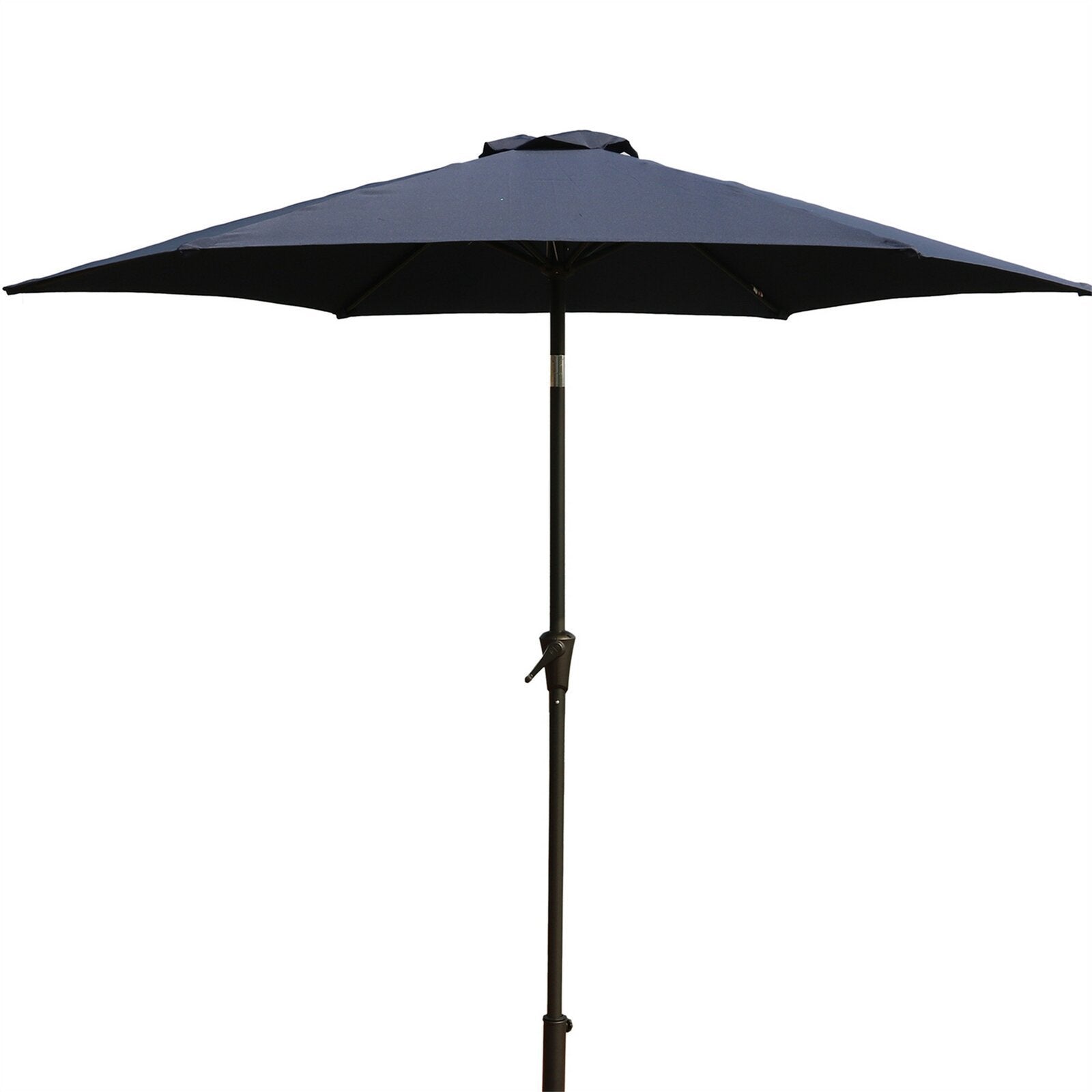 8.8 feet Outdoor Aluminum Patio Umbrella, Patio Umbrella, with 33 pounds Round Resin Umbrella Base, Push Button Tilt and Crank lift, Navy Blue - Tuesday Morning - Patio Umbrellas & Bases