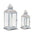 Floral stamped metal lantern (set of 2)