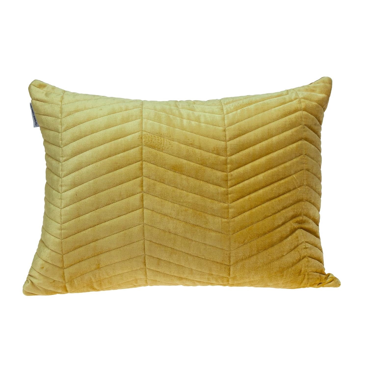 Quilted Velvet Zig Zag Decorative Lumbar Pillow