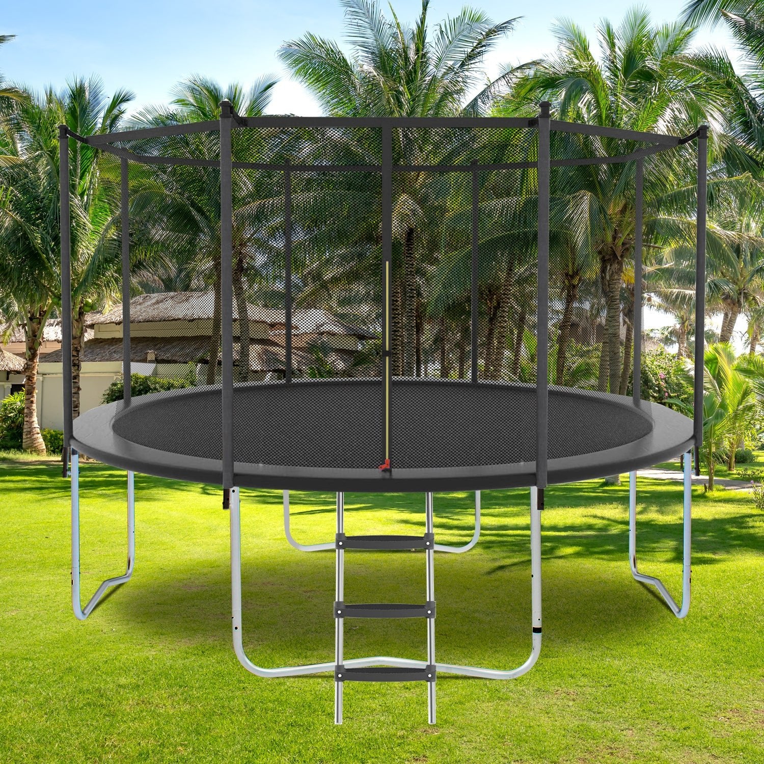 8FT Trampoline with Safety Enclosure Net, Outdoor Trampoline with Heavy Duty Jumping Mat and Spring Cover Padding for Kids and Adults - Tuesday Morning - Lighting Decoration