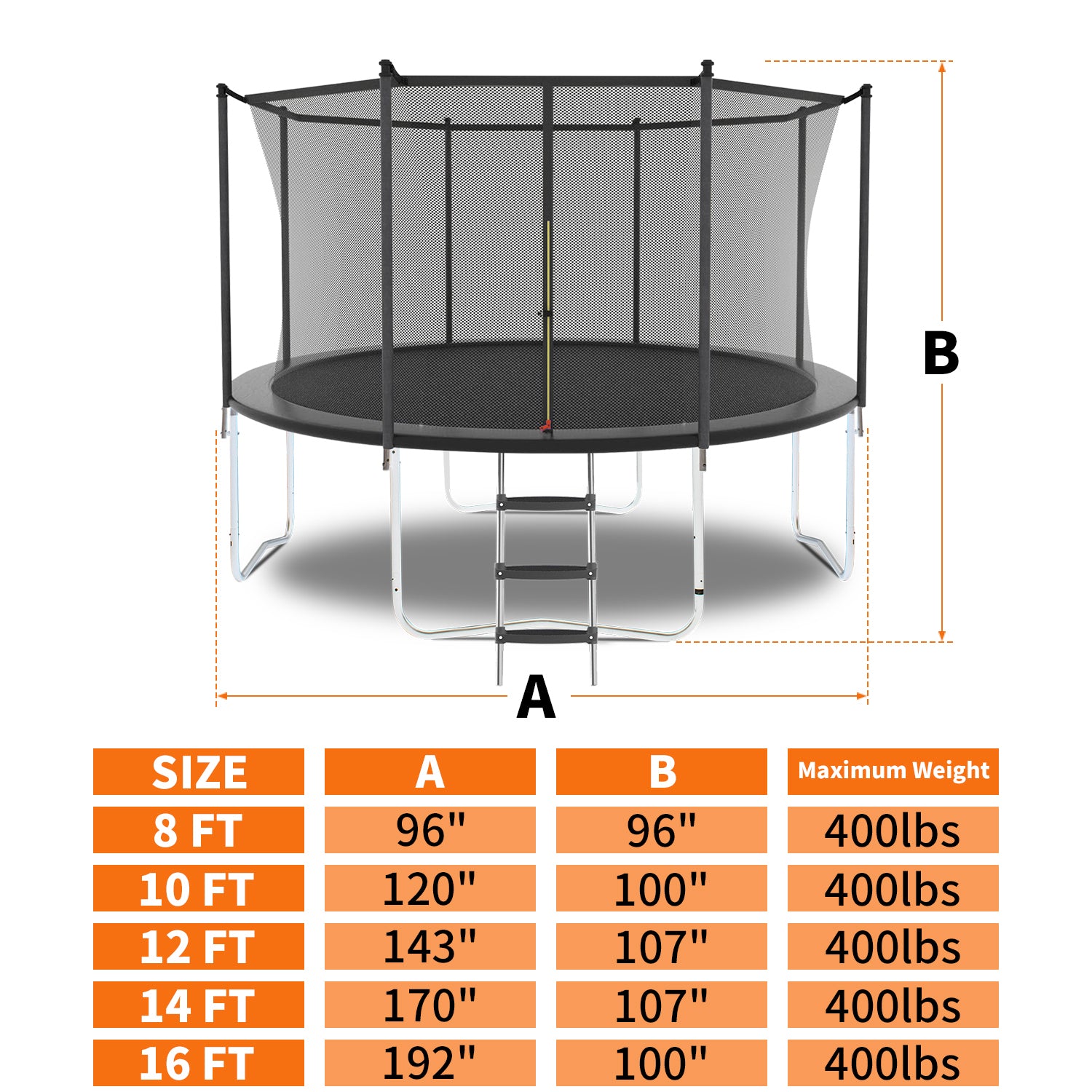 8FT Trampoline with Safety Enclosure Net, Outdoor Trampoline with Heavy Duty Jumping Mat and Spring Cover Padding for Kids and Adults - Tuesday Morning - Lighting Decoration