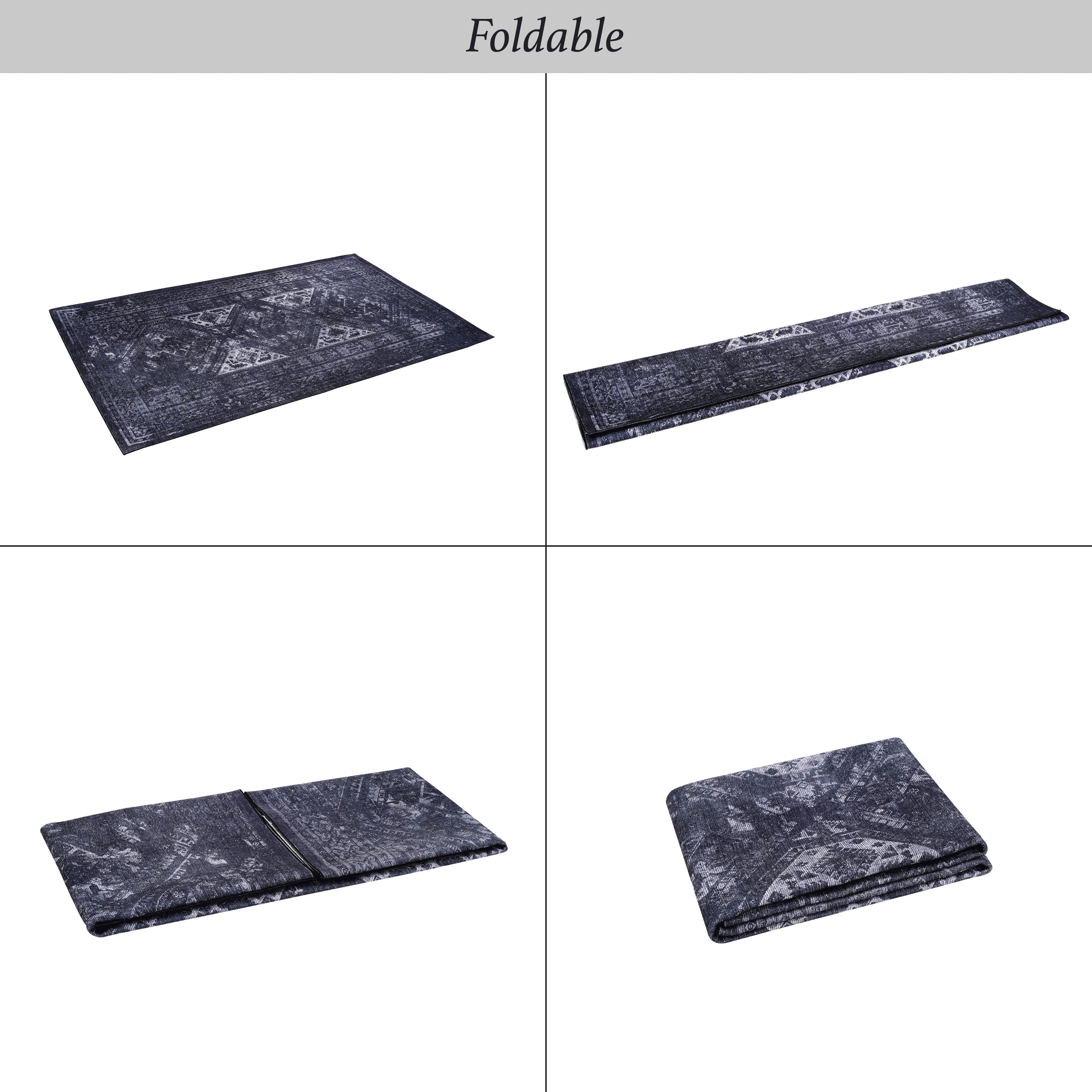 Naar Washable Area Rugs, Low-Pile, Non-Slip, Non-Shedding, Foldable, Kid & Pet Friendly