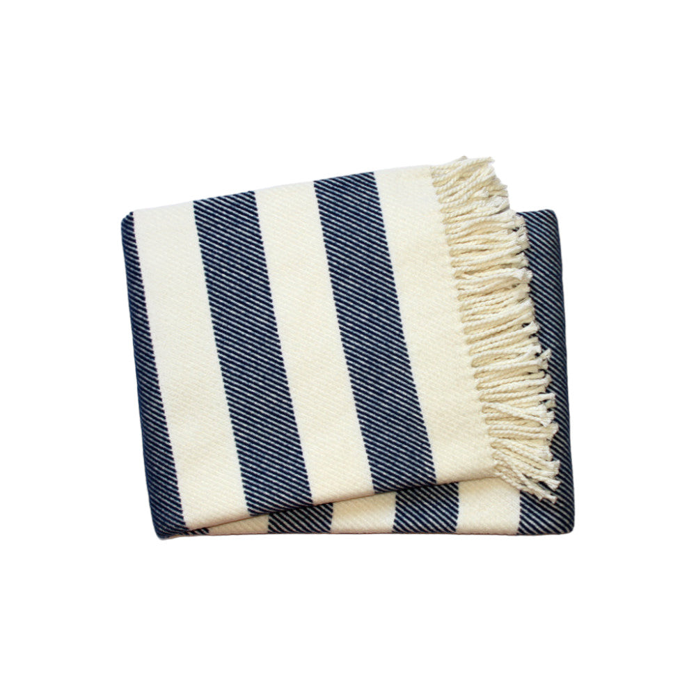 Slanted Stripe Fringed Throw Blanket