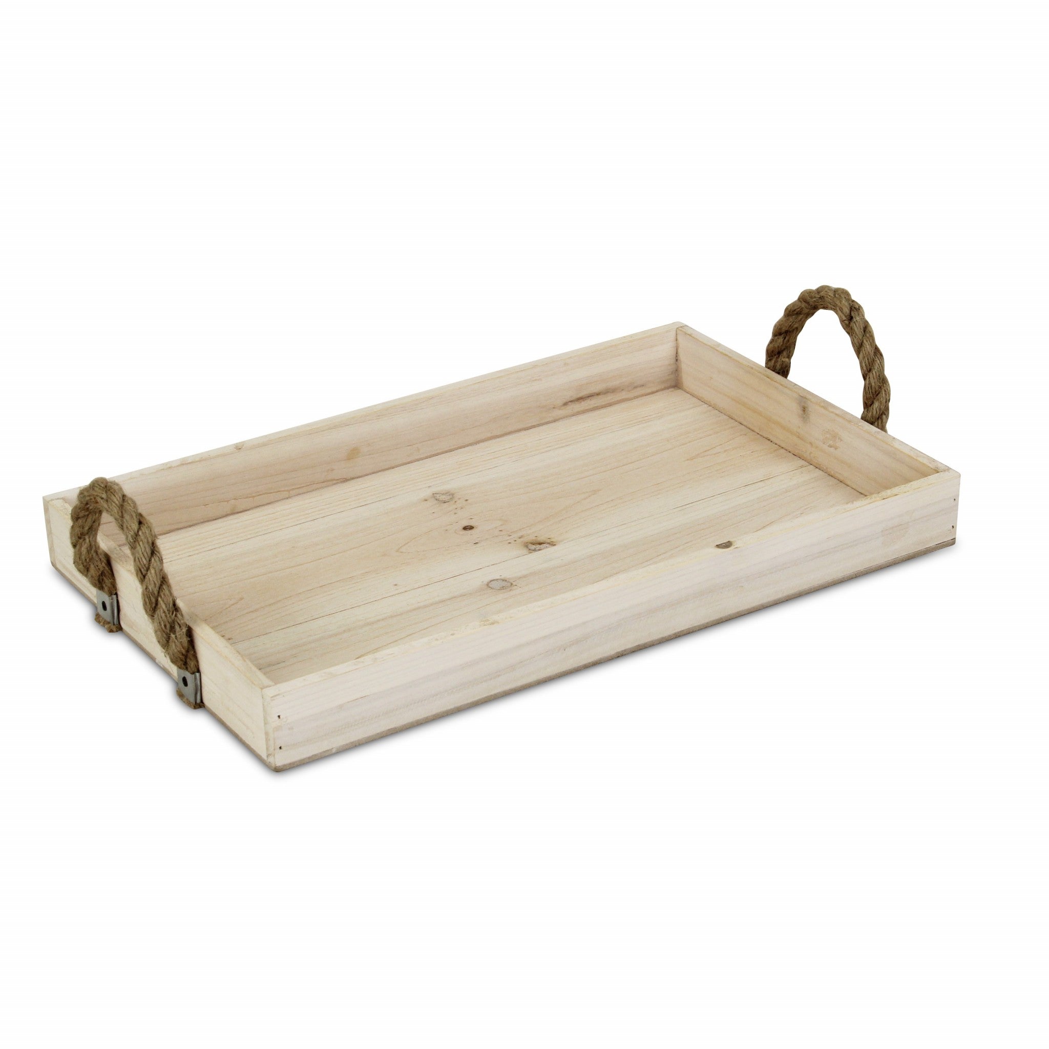 Wooden Tray with Rope Handles