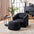 Swivel barrel chair with ottoman