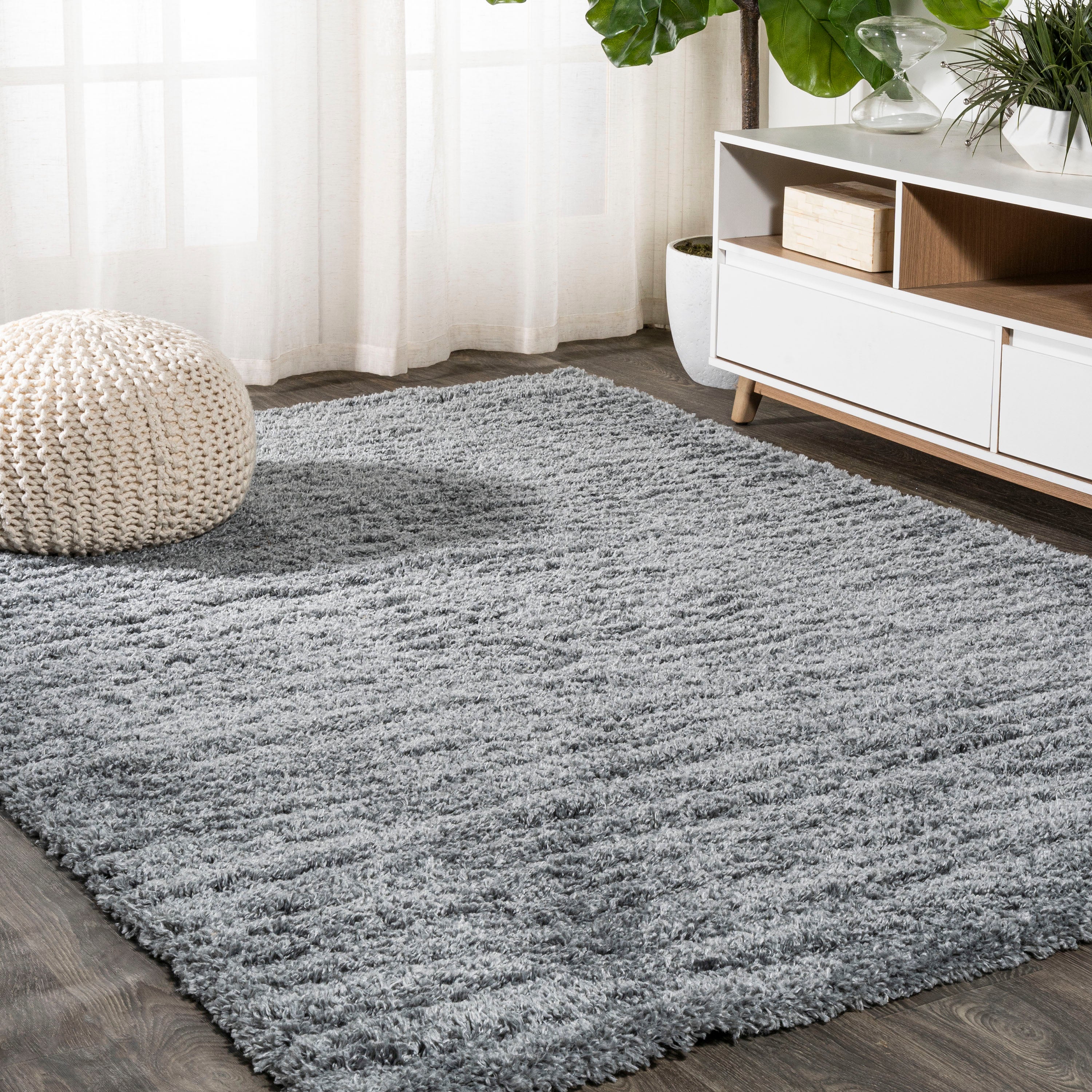 Groovy Solid Shag Area Rug