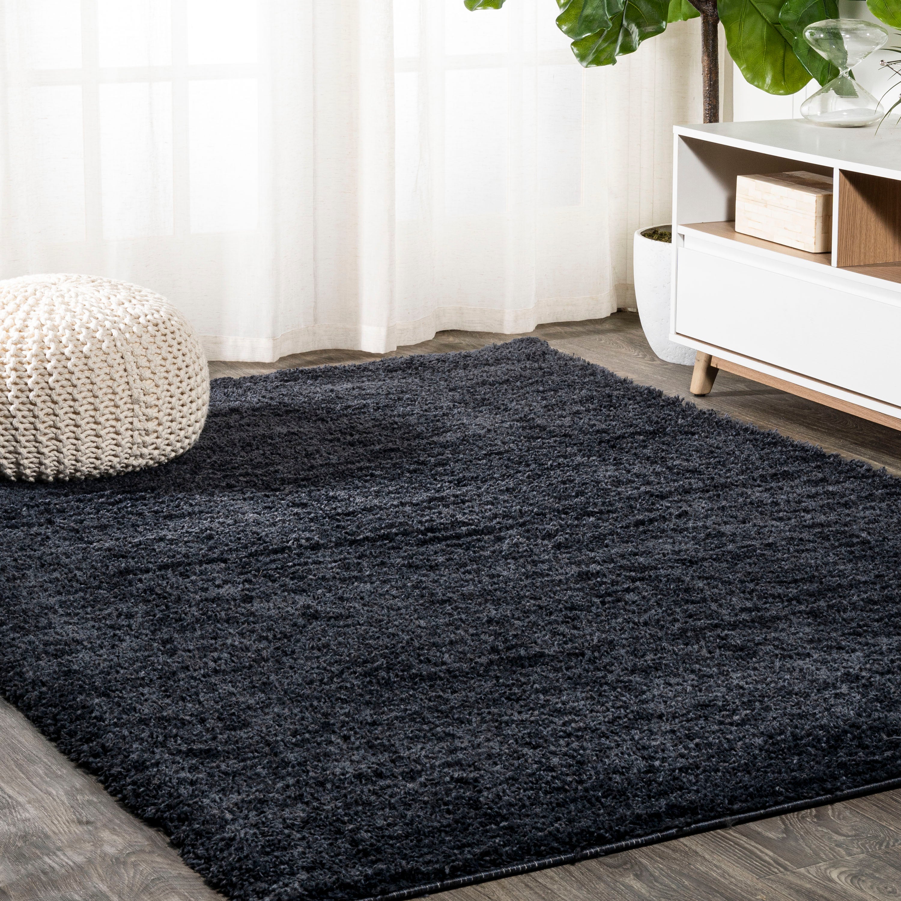 Groovy Solid Shag Area Rug