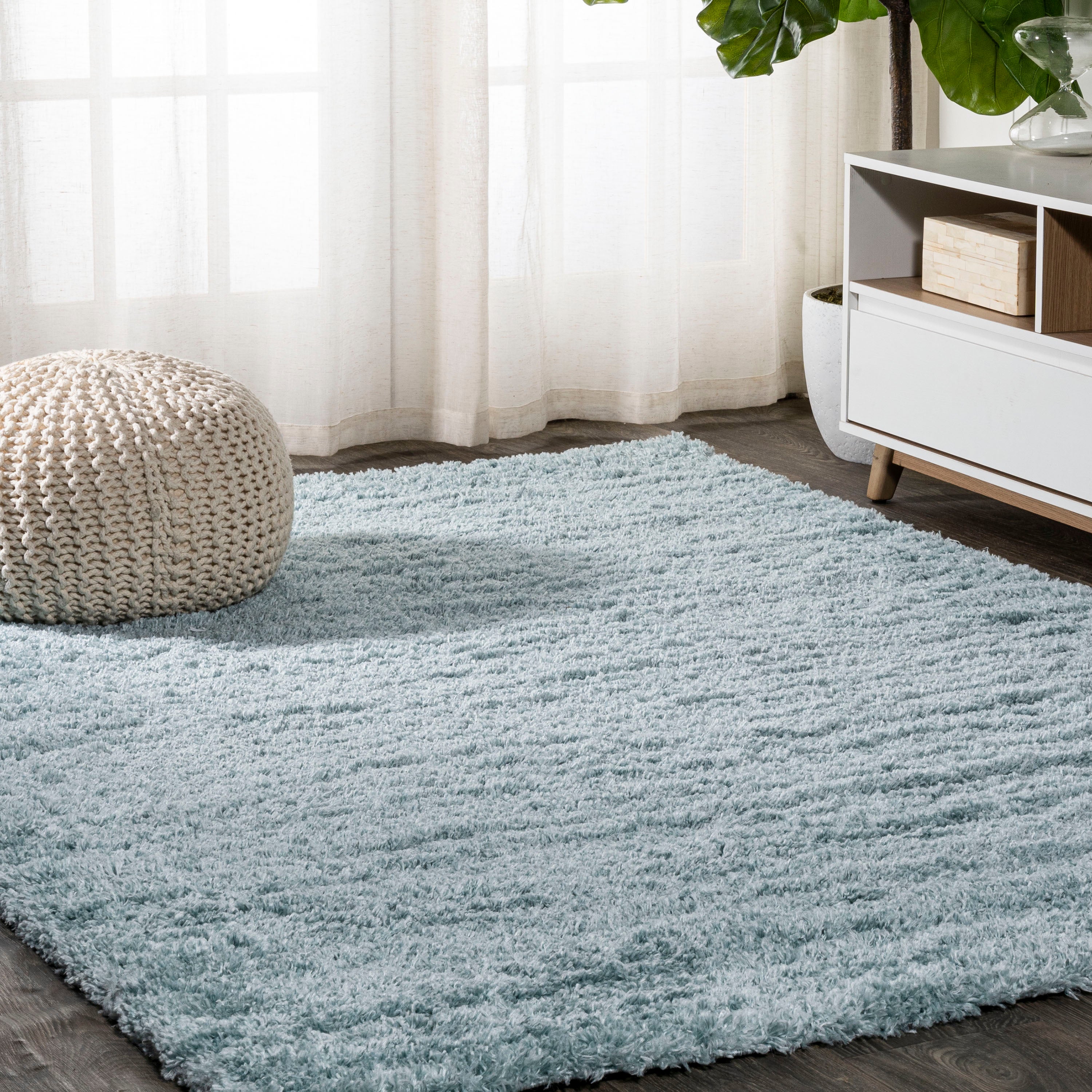 Groovy Solid Shag Area Rug