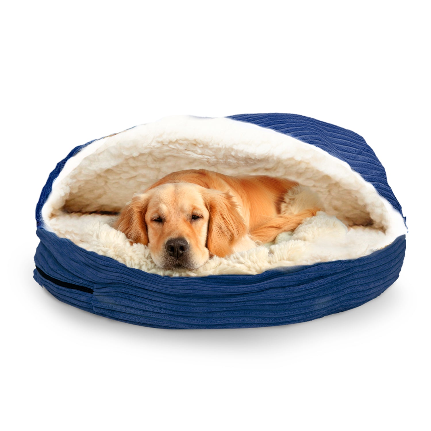 Details Cozy Pet Bed Cave, Hooded Dog Bed Dome for Small Medium Dogs, Washable, Corduroy and Sherpa Lined Pouched Beds