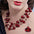 Awash in crimson: earrings & necklace