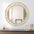 Gold circle mirror with metal wire frame