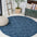 Portmany Neutral Diamond Trellis Round Indoor/Outdoor Area Rug