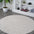 Portmany Neutral Diamond Trellis Round Indoor/Outdoor Area Rug