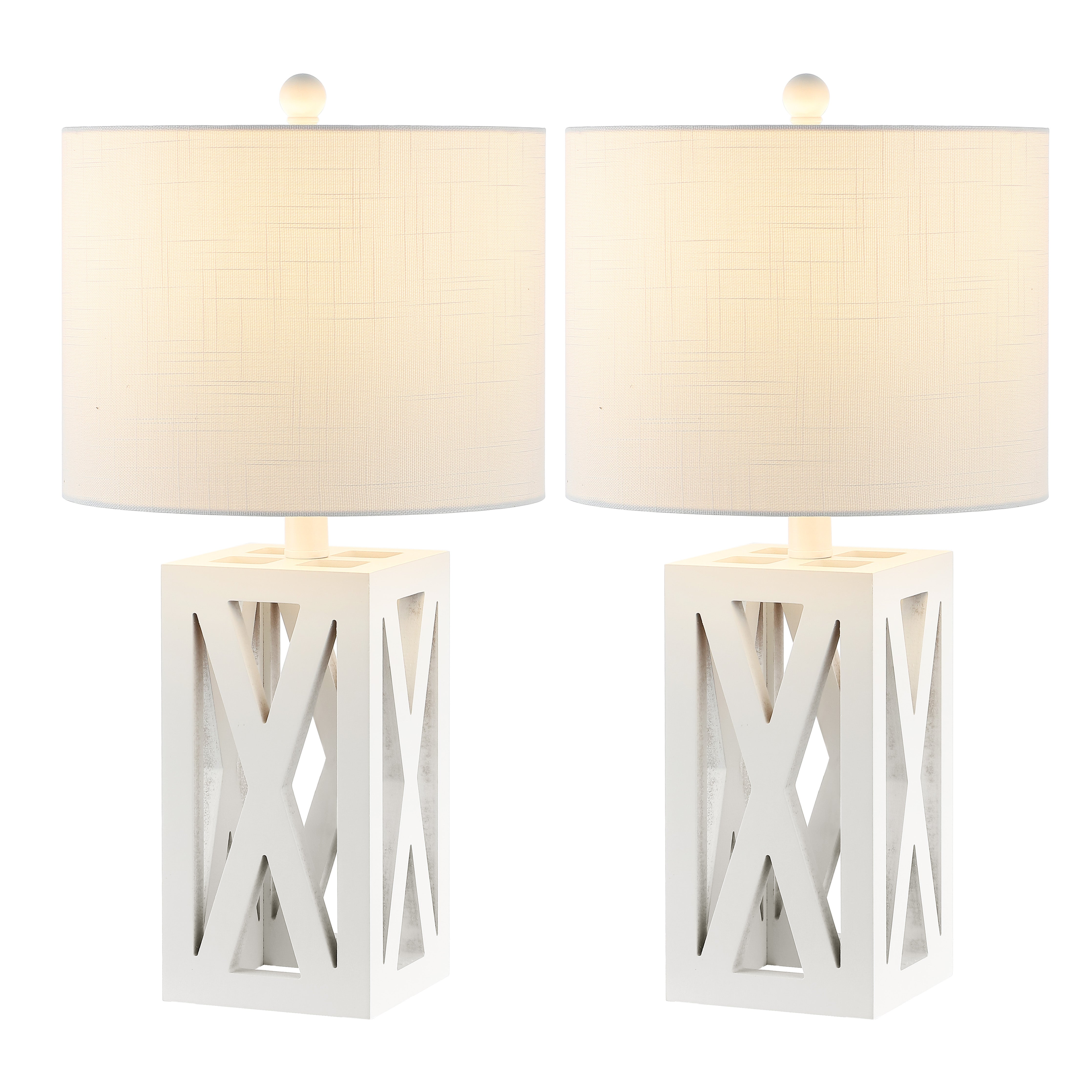 Stewart Farmhouse Wood LED Table Lamp (Set of 2)