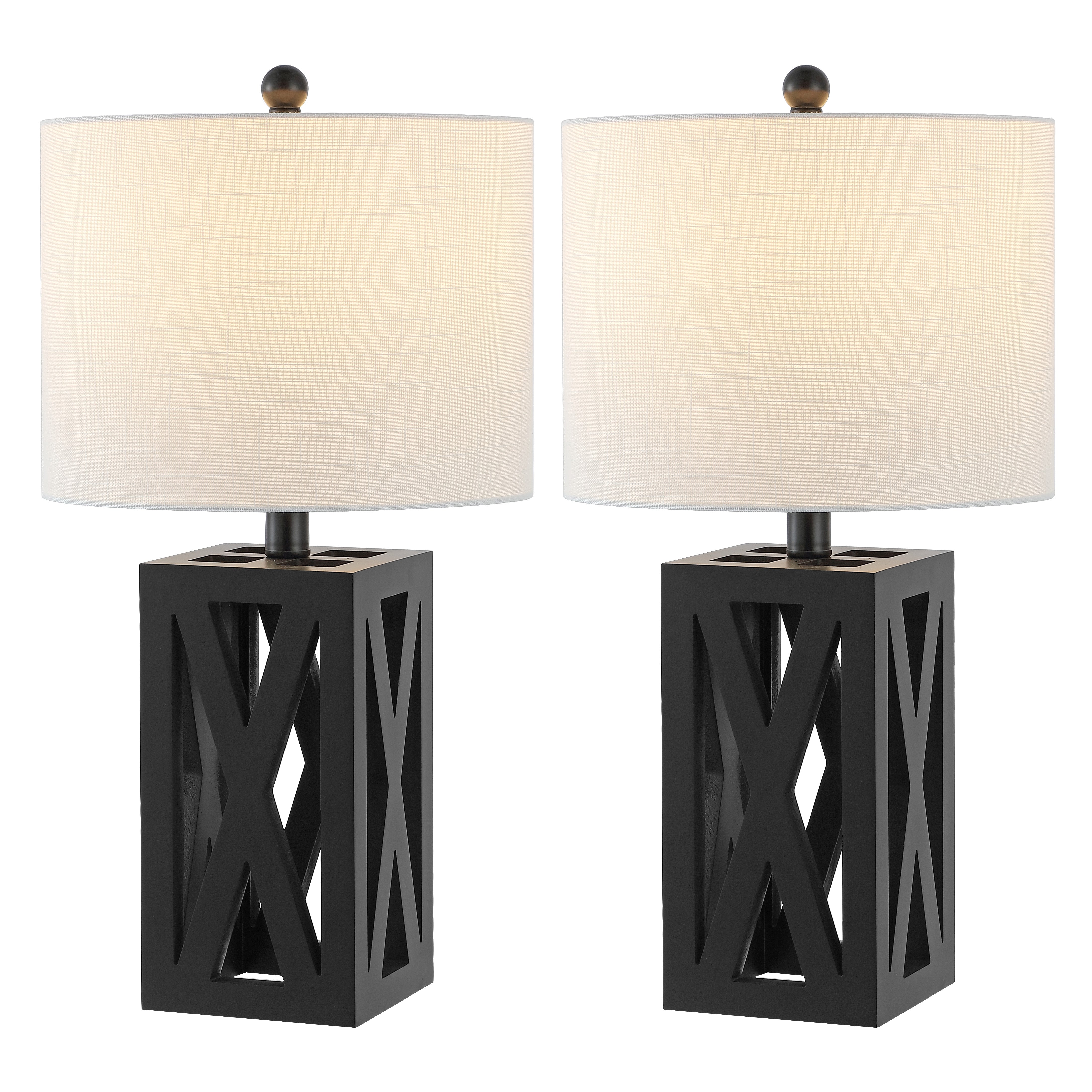 Stewart Farmhouse Wood LED Table Lamp (Set of 2)