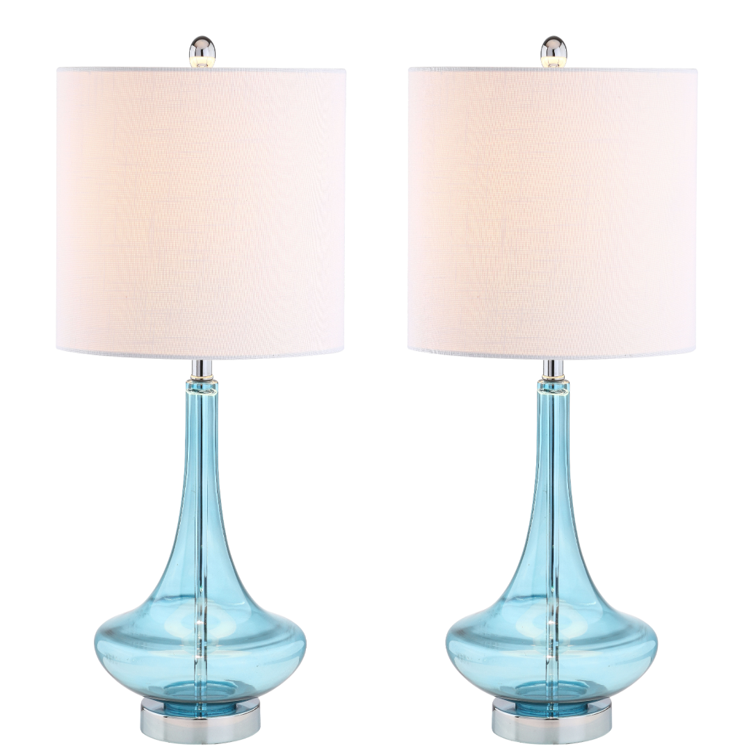 Cecile Glass Teardrop LED Table Lamp-Set of 2