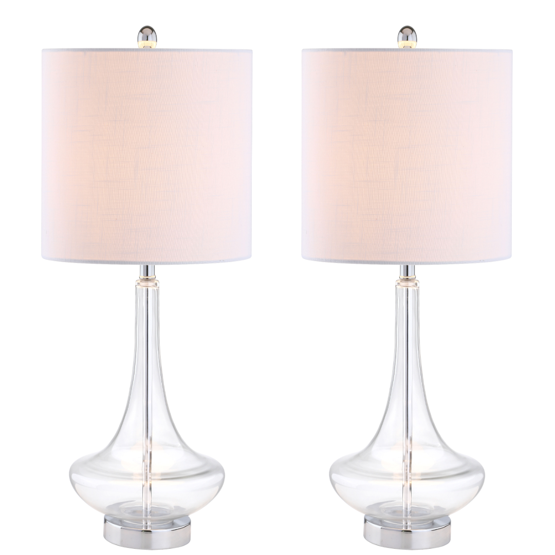 Cecile Glass Teardrop LED Table Lamp-Set of 2