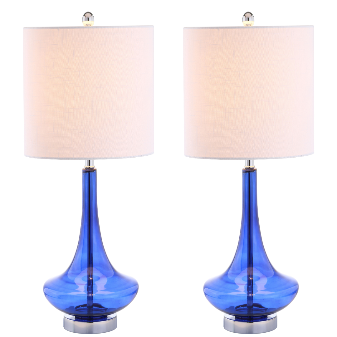 Cecile Glass Teardrop LED Table Lamp-Set of 2