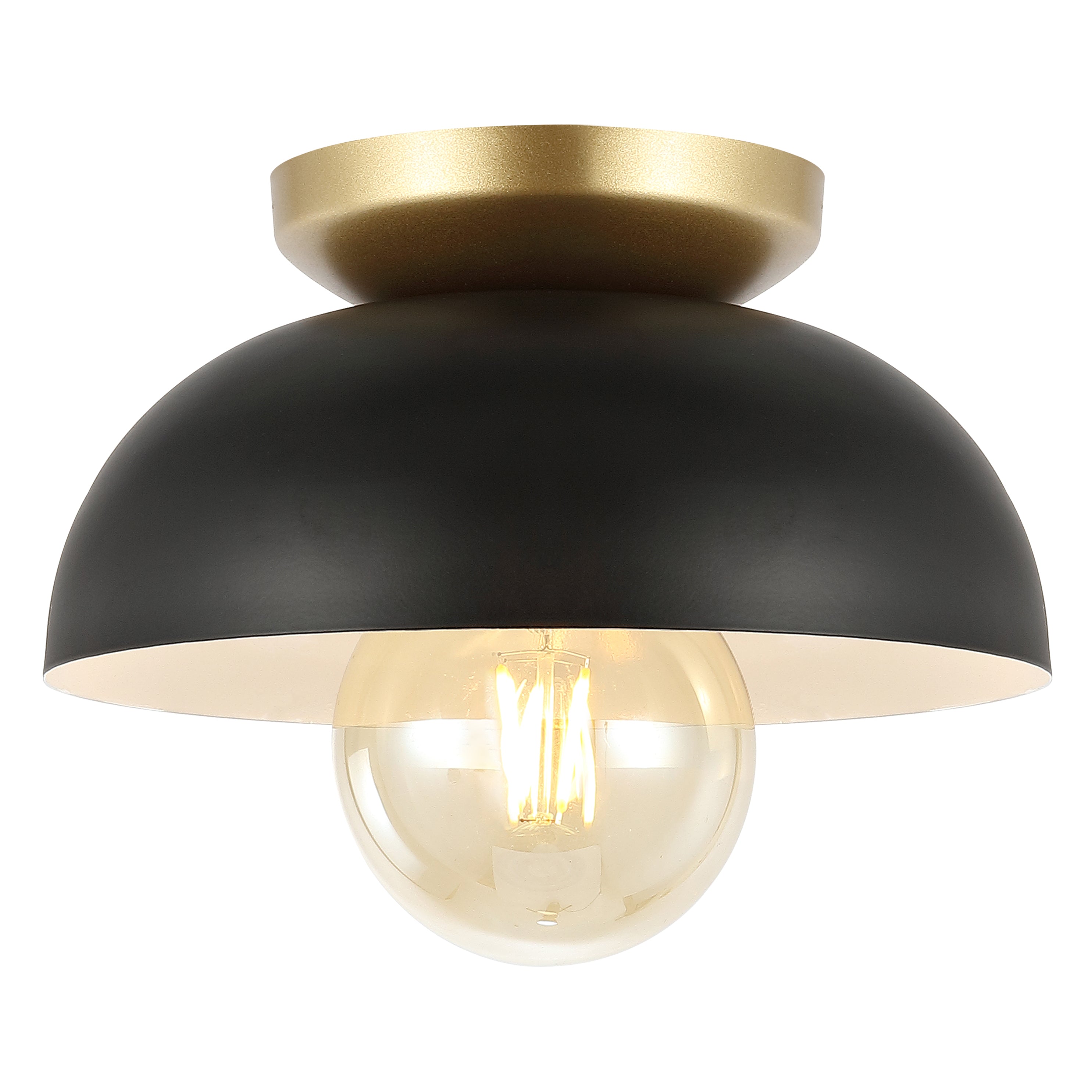 Paulina 1-Light Classic Industrial Iron LED Flush Mount