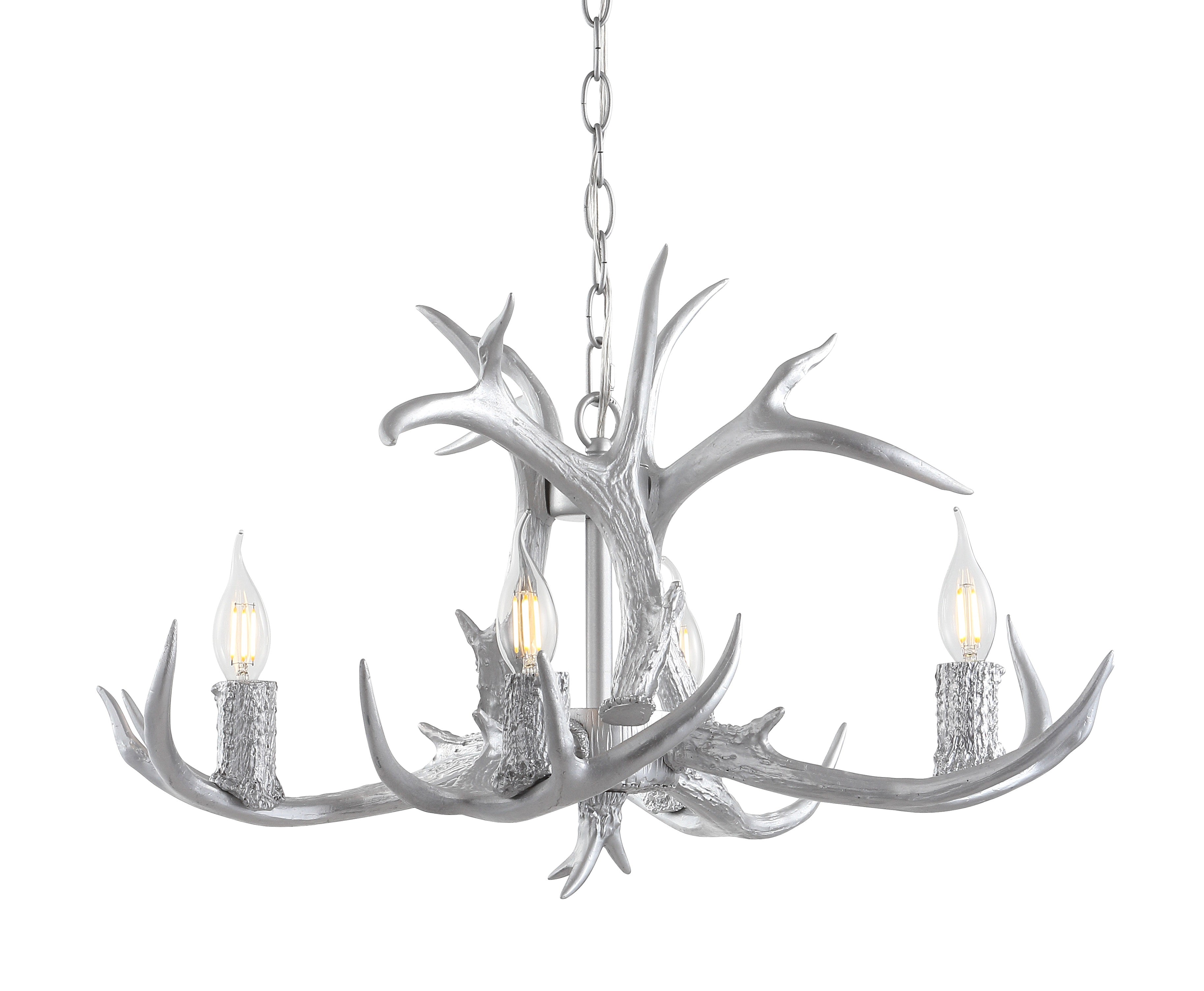 Eldora Adjustable Resin Antler 4-Light LED Chandelier