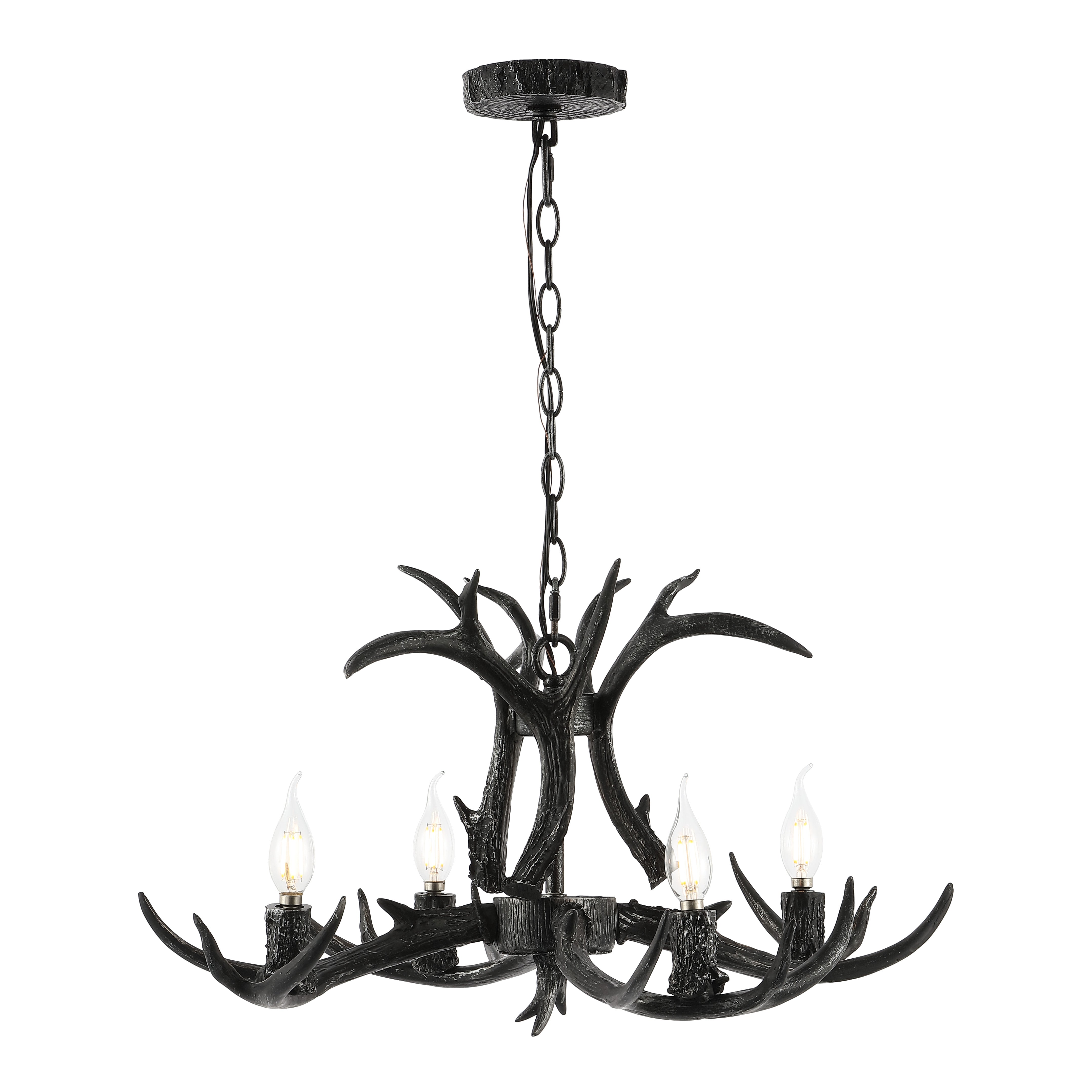 Eldora Adjustable Resin Antler 4-Light LED Chandelier