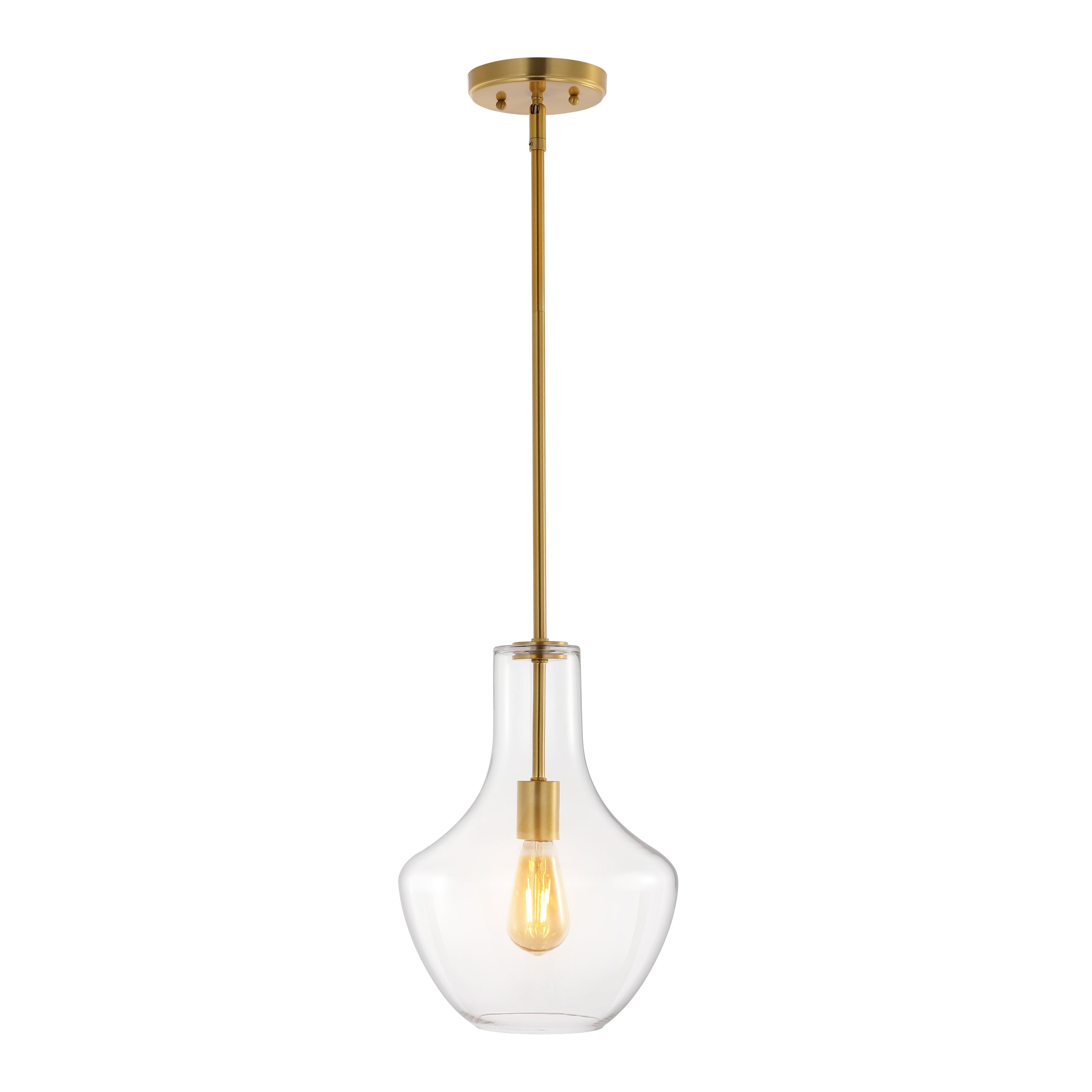 Watts 1-Light Mid-Century Modern Iron/Glass LED Pendant