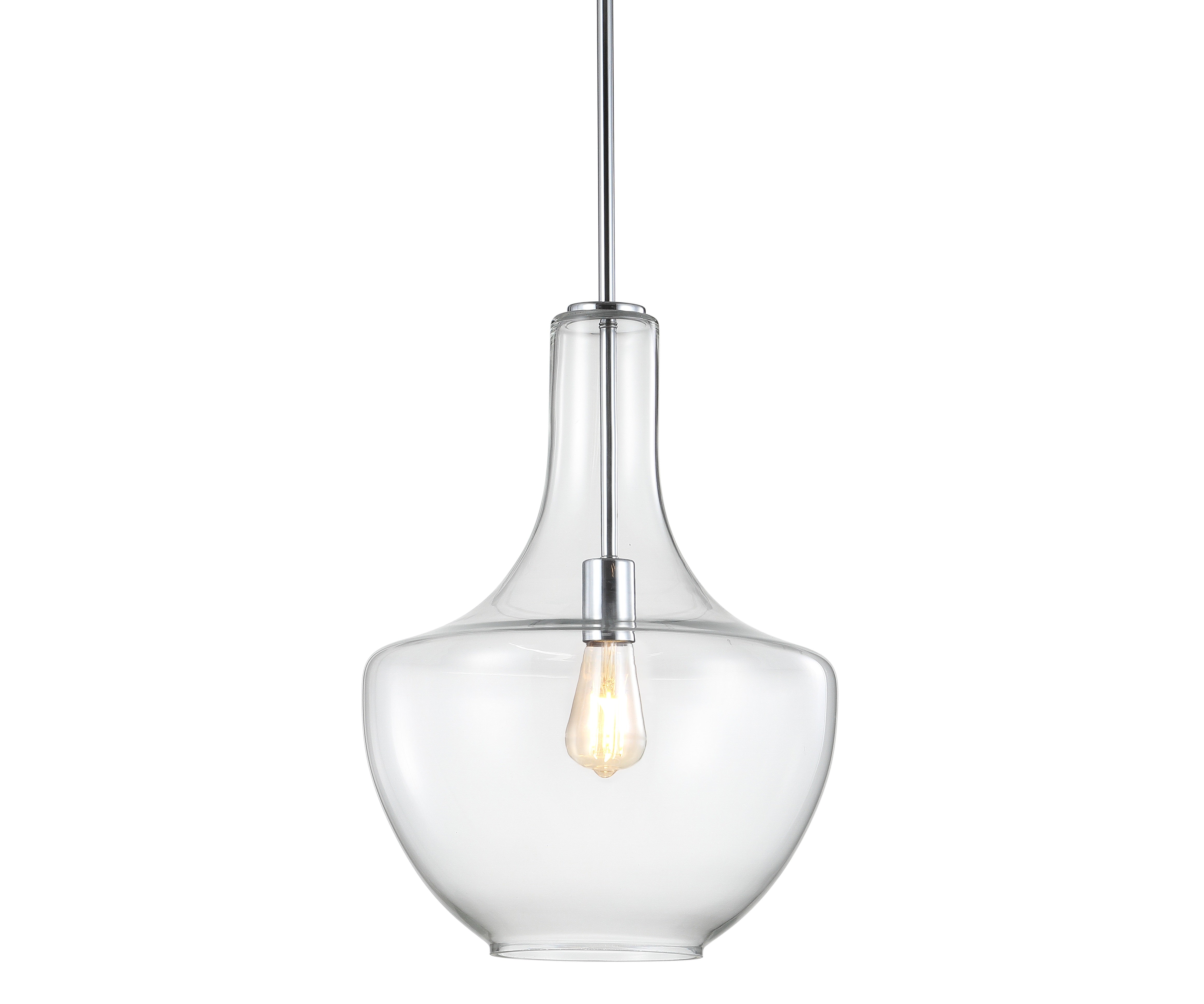 Watts 1-Light Mid-Century Modern Iron/Glass LED Pendant