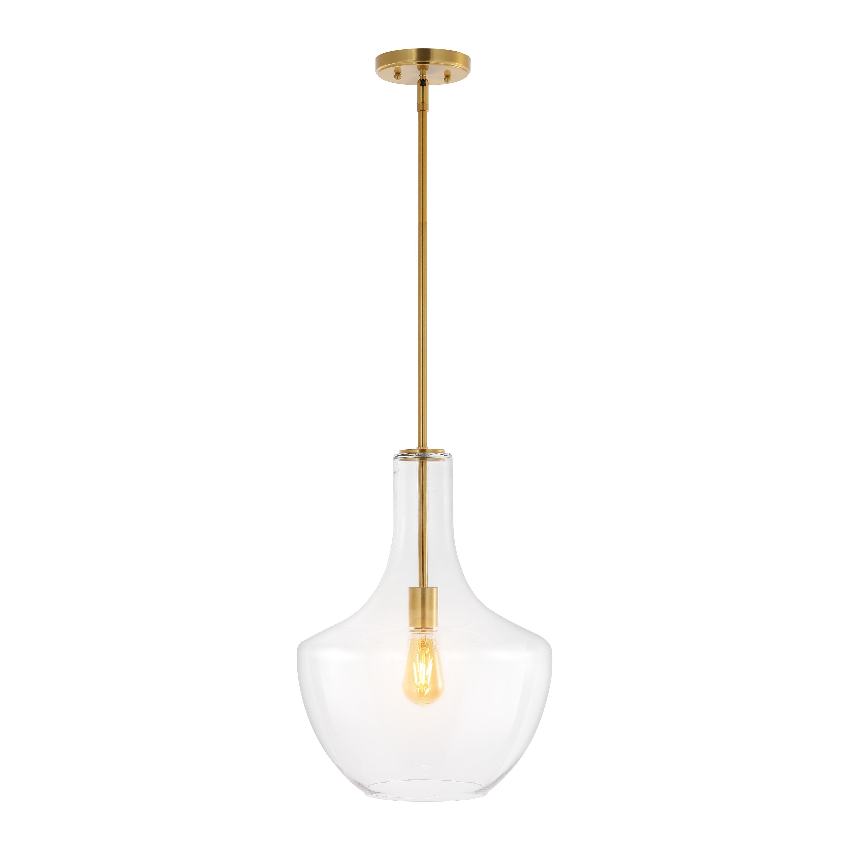 Watts 1-Light Mid-Century Modern Iron/Glass LED Pendant