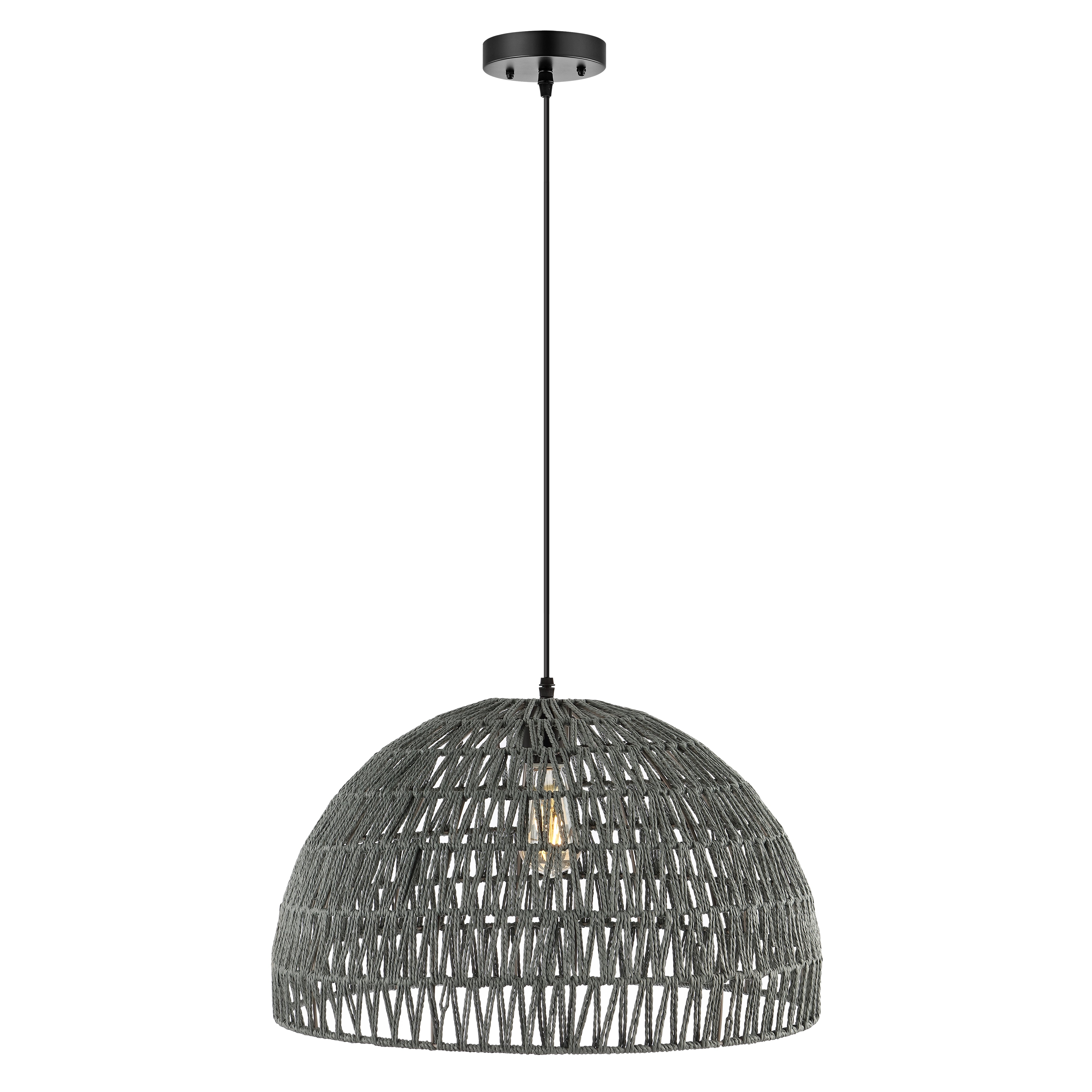 Campana 1-Light Bohemian Modern Woven Rope/Iron LED Pendant