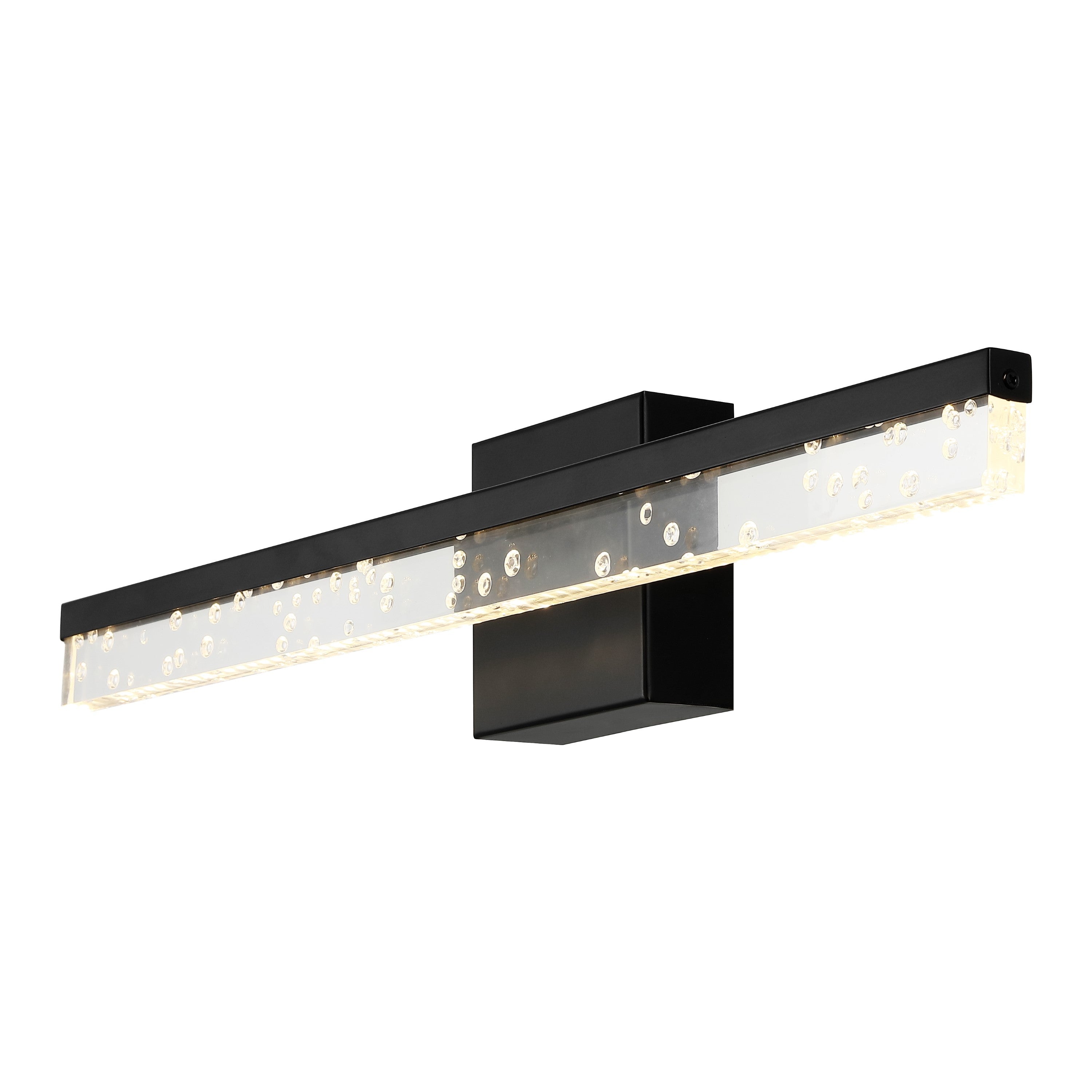 Mario 1-Light Modern Contemporary 360-Degree Rotatable Iron/Seeded Acrylic Integrated LED Vanity Light