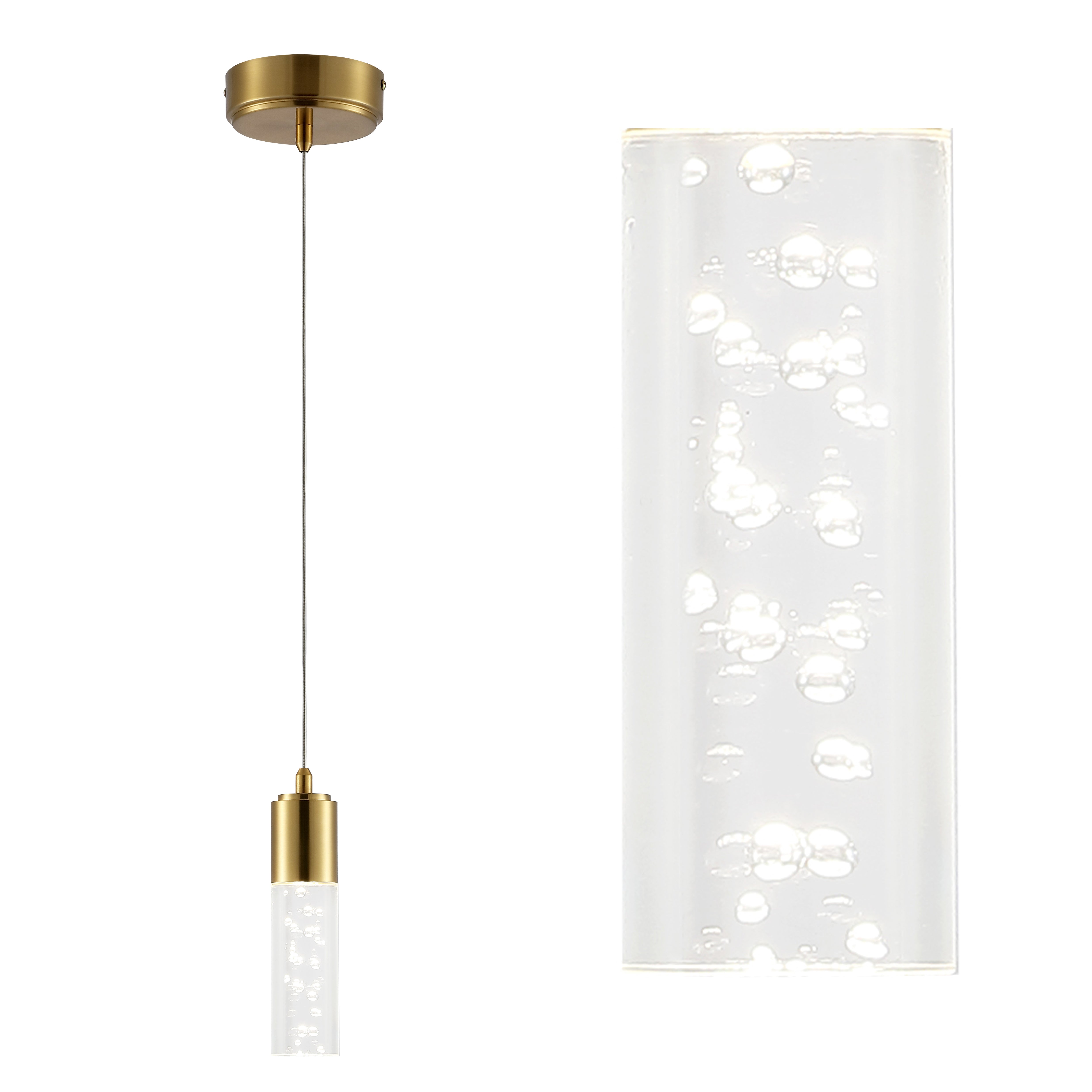 Bolha 1-Light Bubble Acrylic/Iron Modern Minimalist Integrated LED Pendant