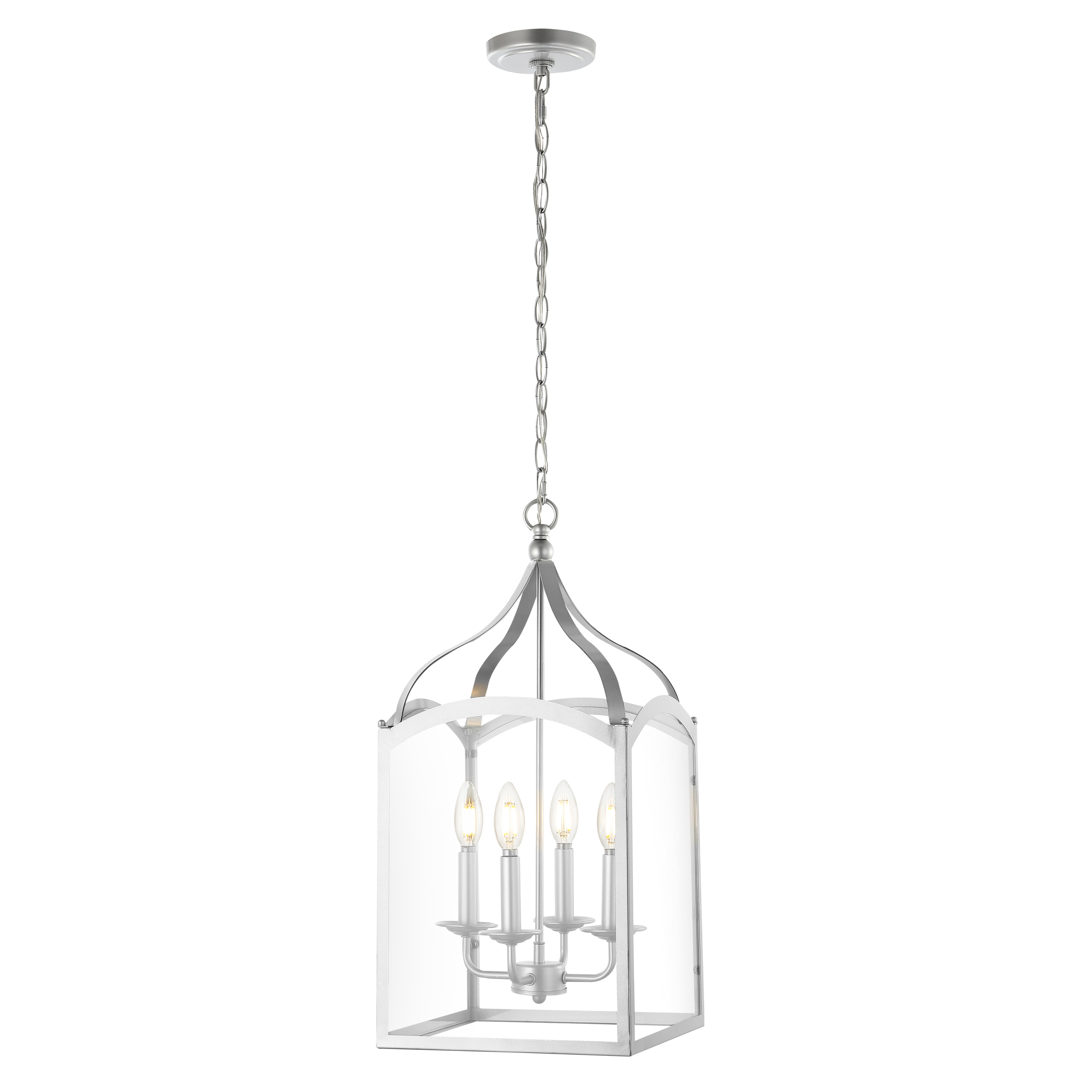 Ruth 4-light Traditional Classic Lantern Metal/Glass LED Pendant