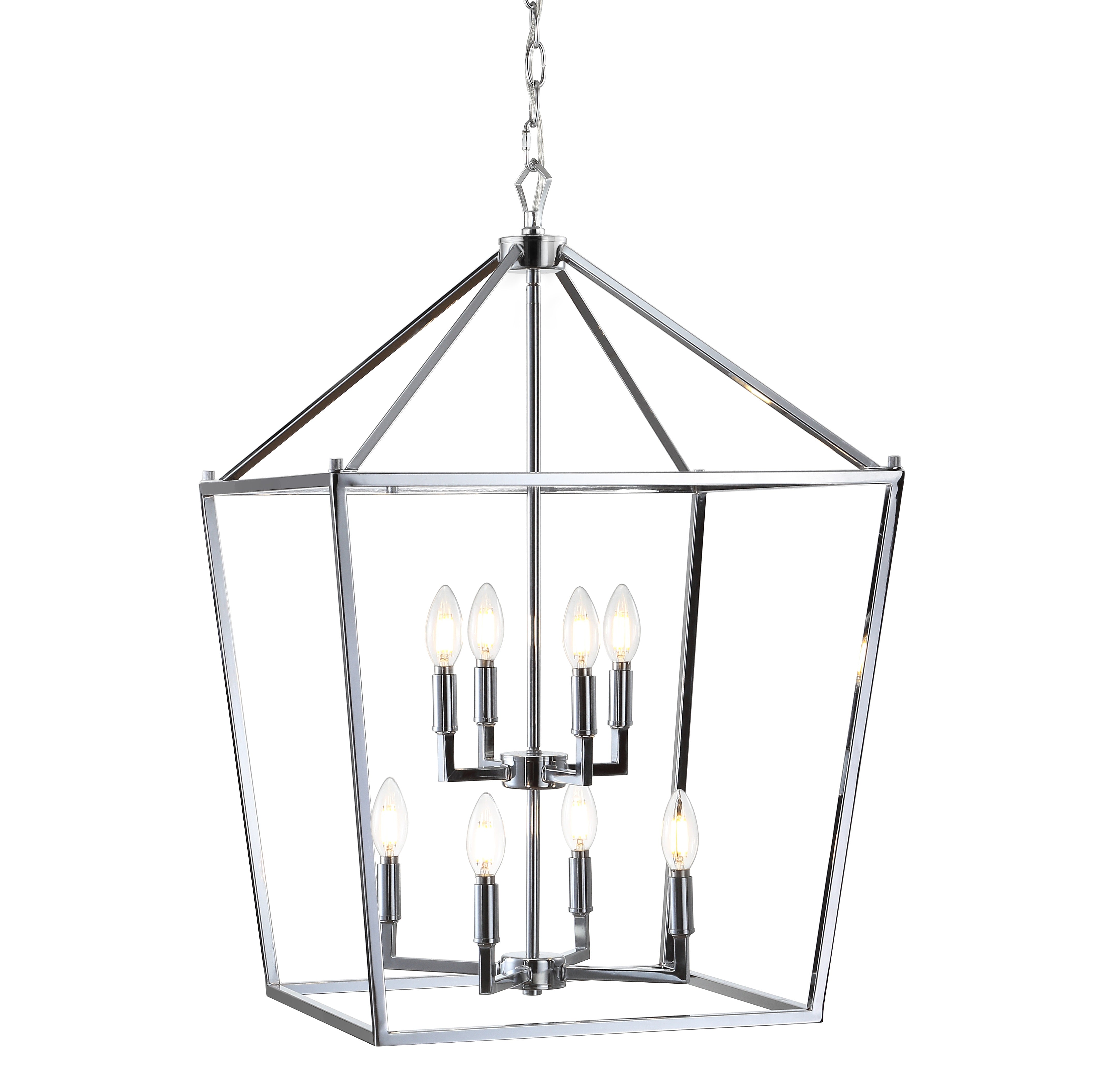 Pagoda 8-Bulb Lantern Metal LED Pendant