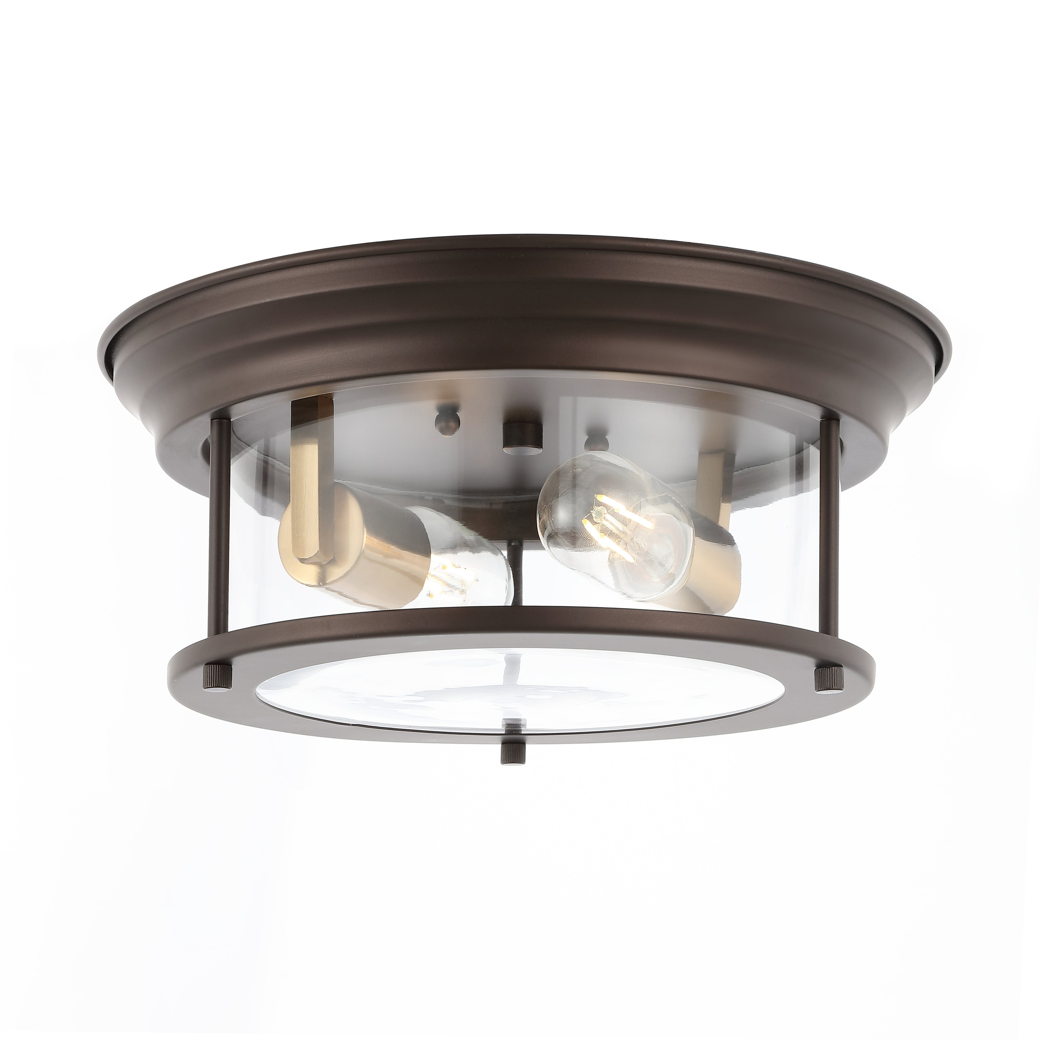 Lauren 2-Light Metal/Glass LED Flush Mount