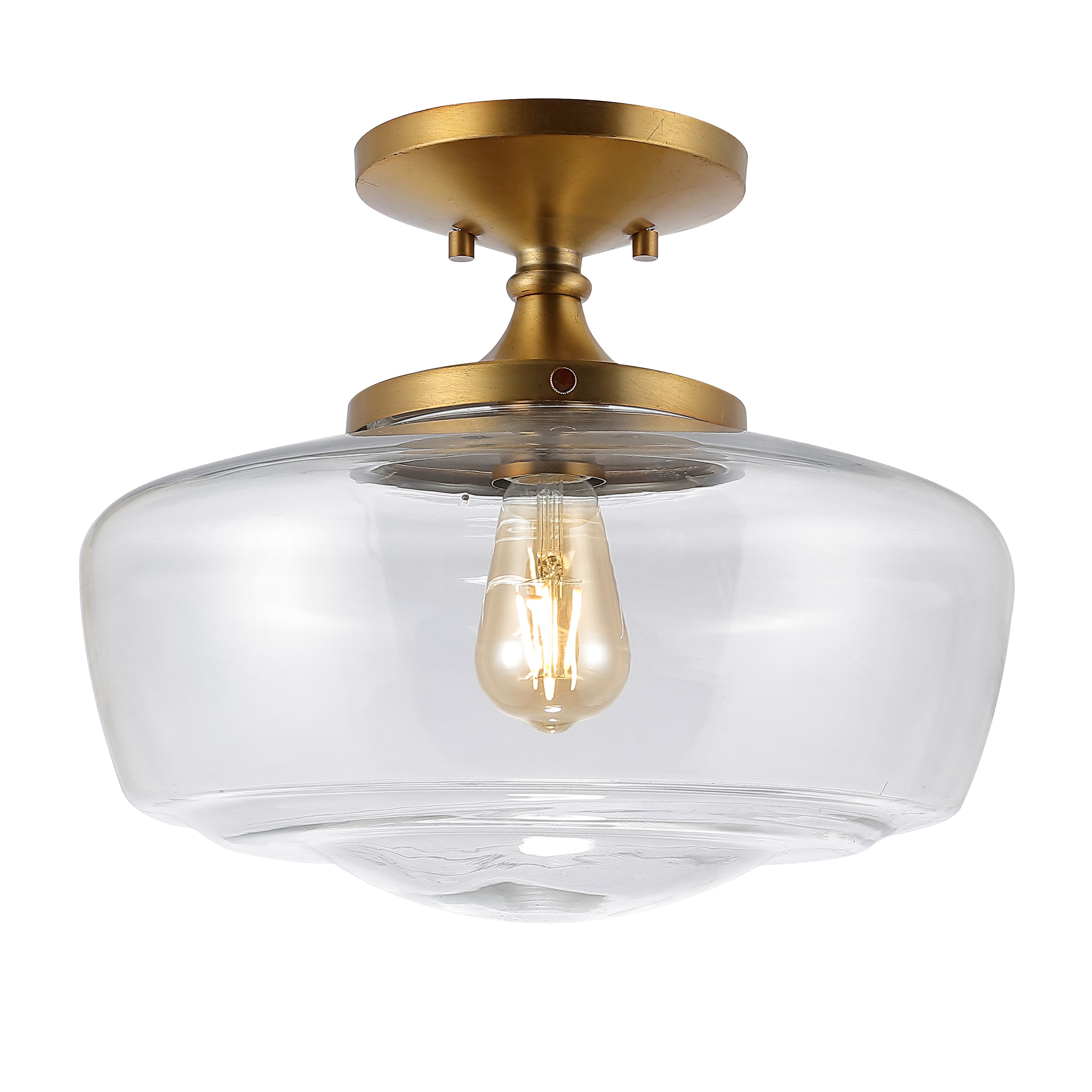 Marfa Glass/Iron Farmhouse Modern LED Flush Mount