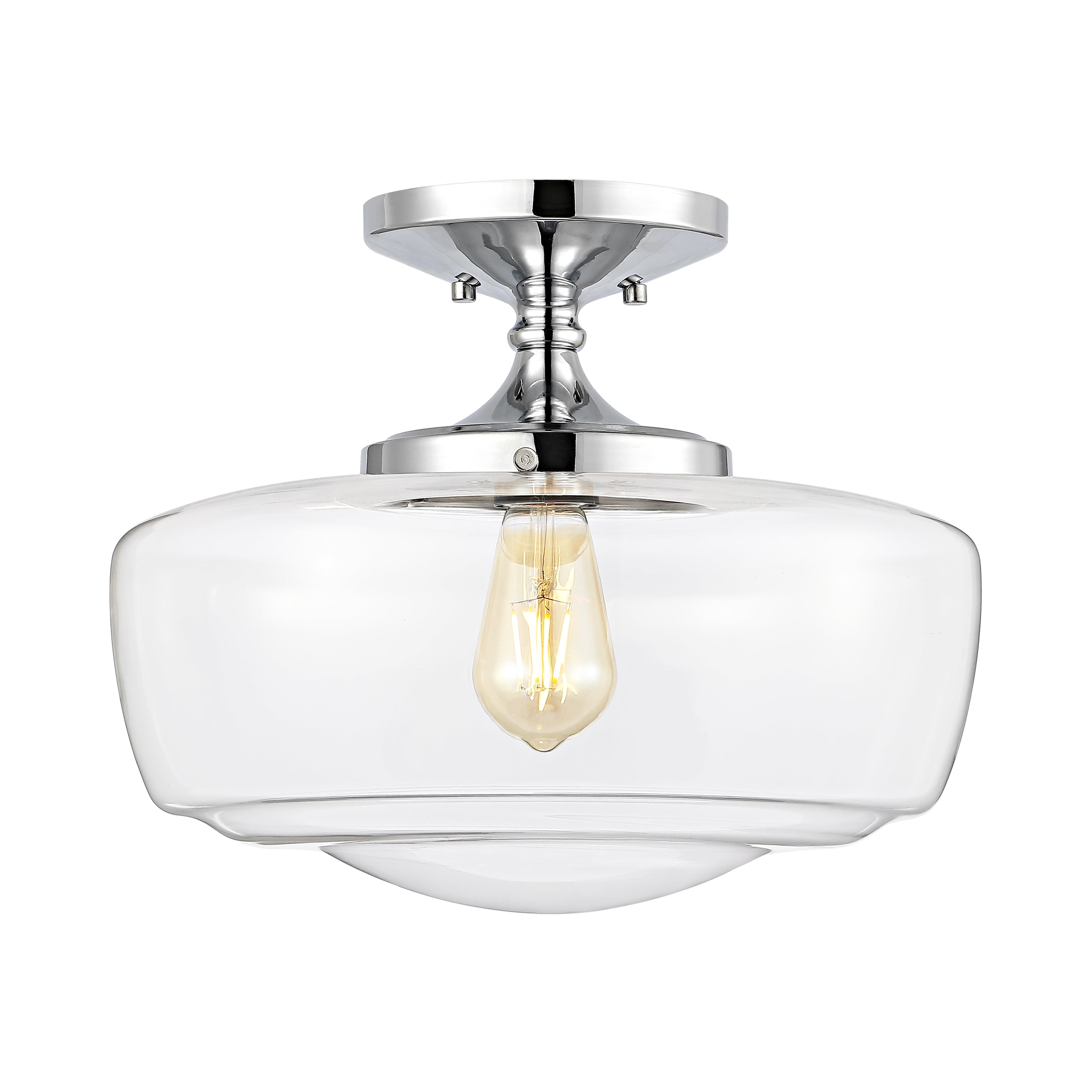 Marfa Glass/Iron Farmhouse Modern LED Flush Mount