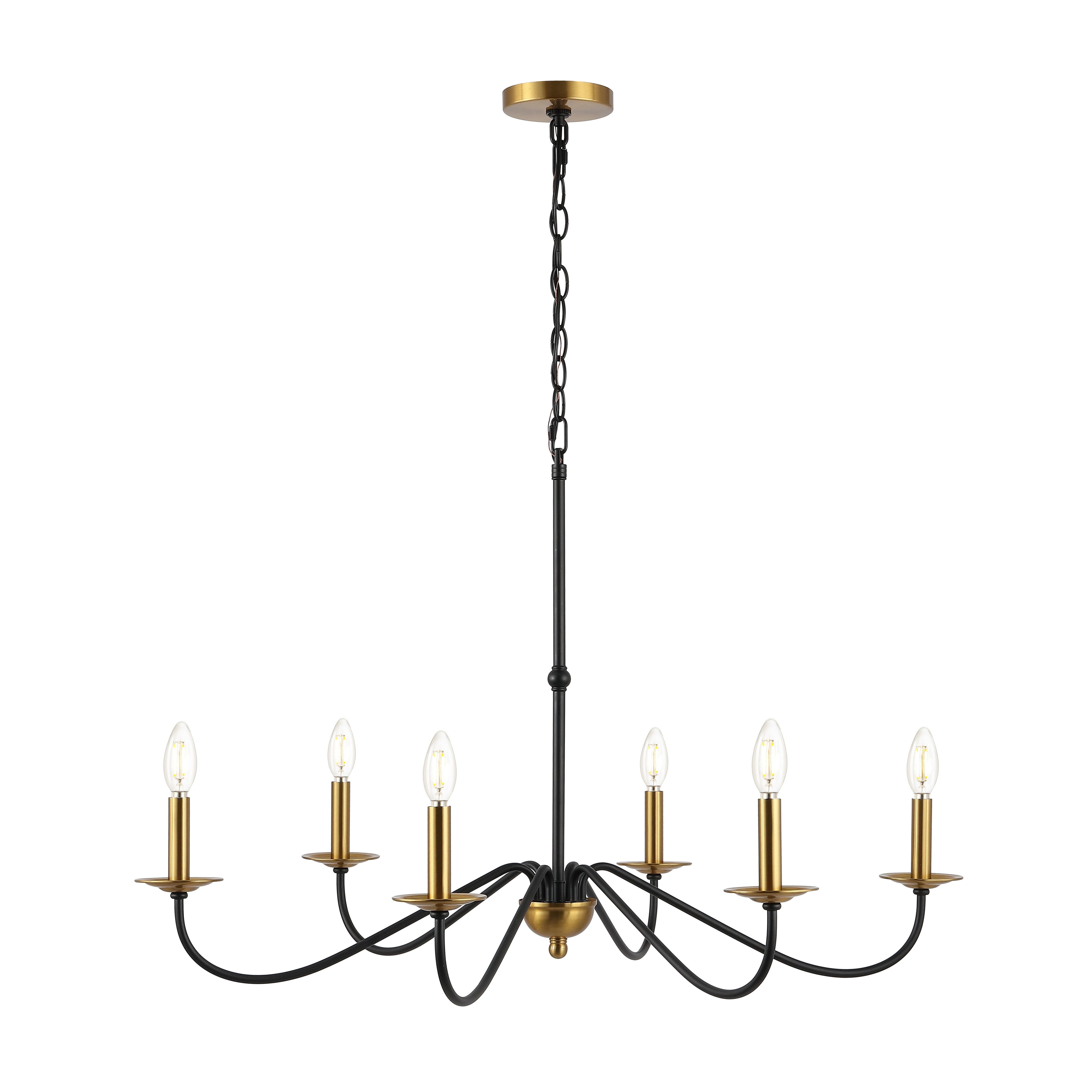 Wicklow 6-Light Bohemian Farmhouse Iron LED Chandelier