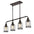 Abbott 4-light farmhouse industrial iron/glass linear led pendant