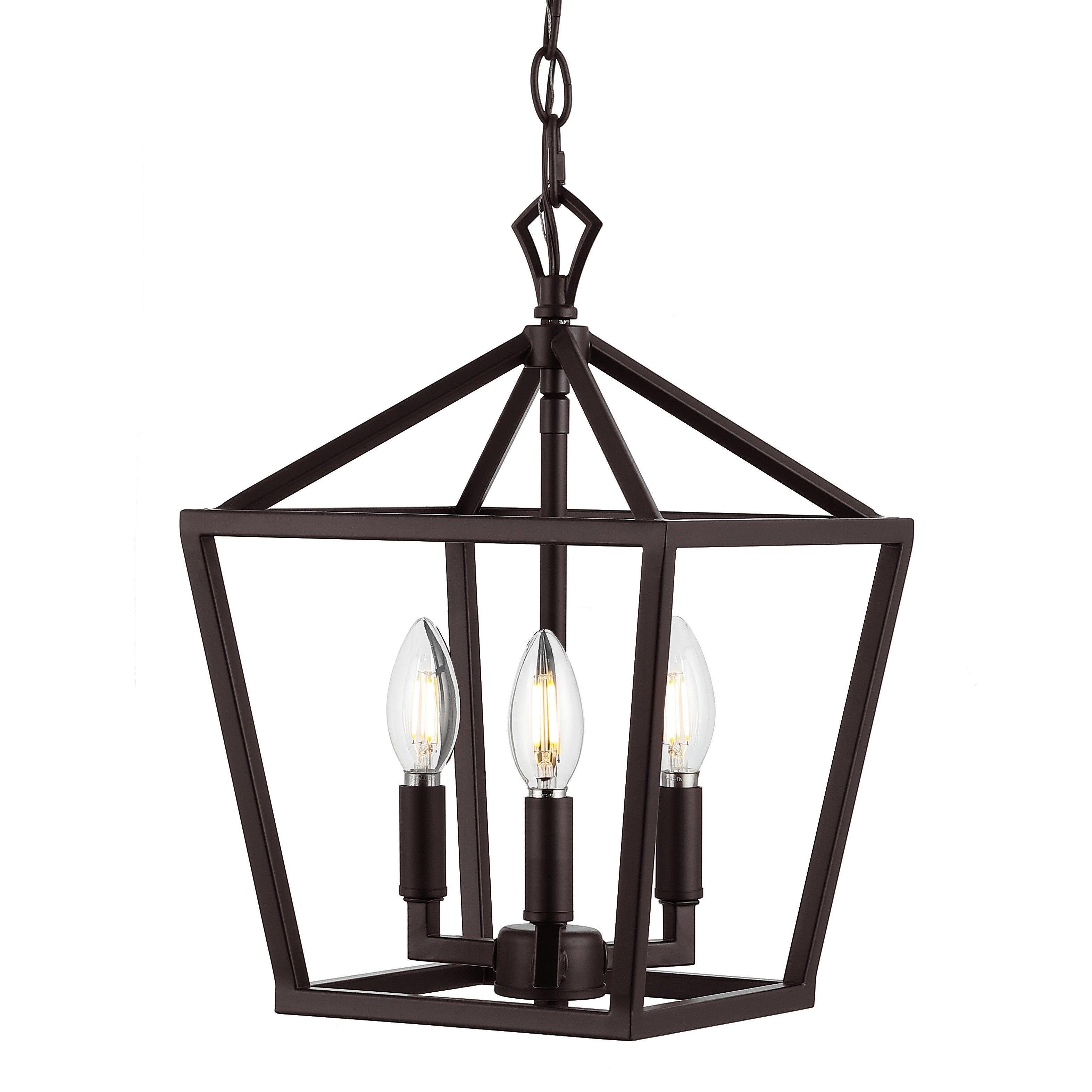 Ojai 3-Light Iron Classic Modern Pagoda LED Pendant Lantern