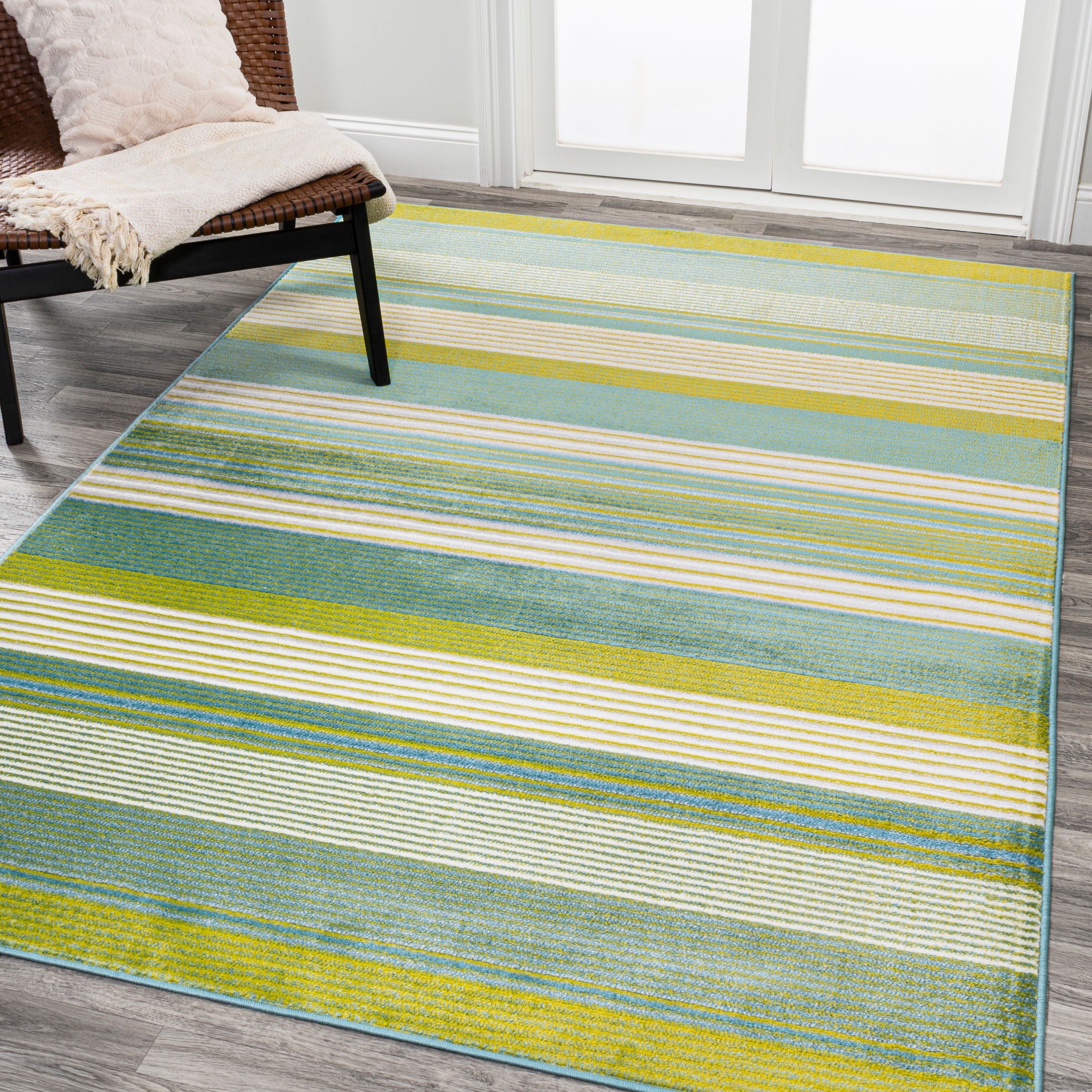 Duxbury Gradient Ticking Striped Area Rug