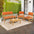 Barclay 4-Piece Modern Coastal Acacia Wood Conversation Outdoor Patio Set with Cushions