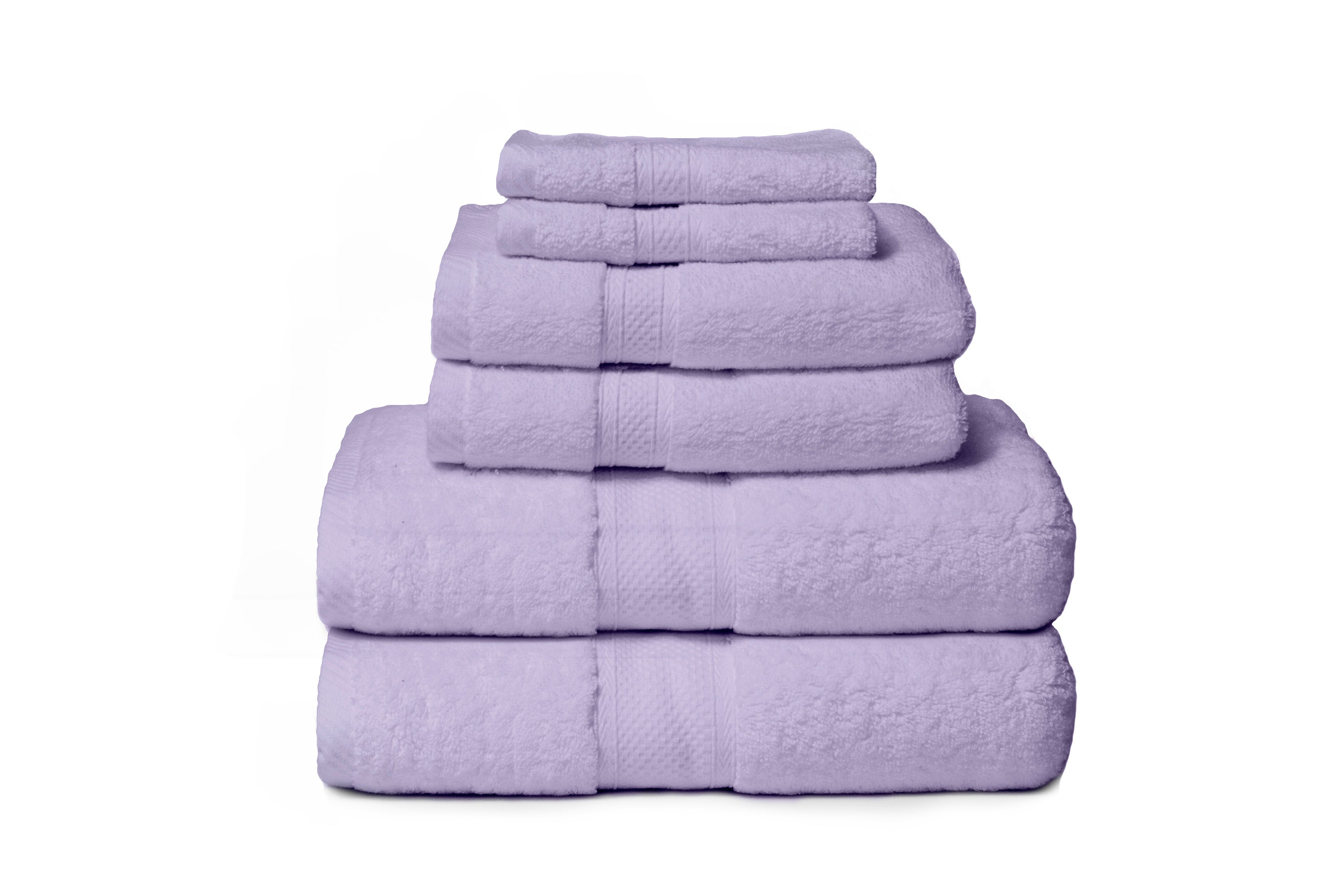 Zero Twist Hotel 6-Piece 100% Cotton Bath Towel Set